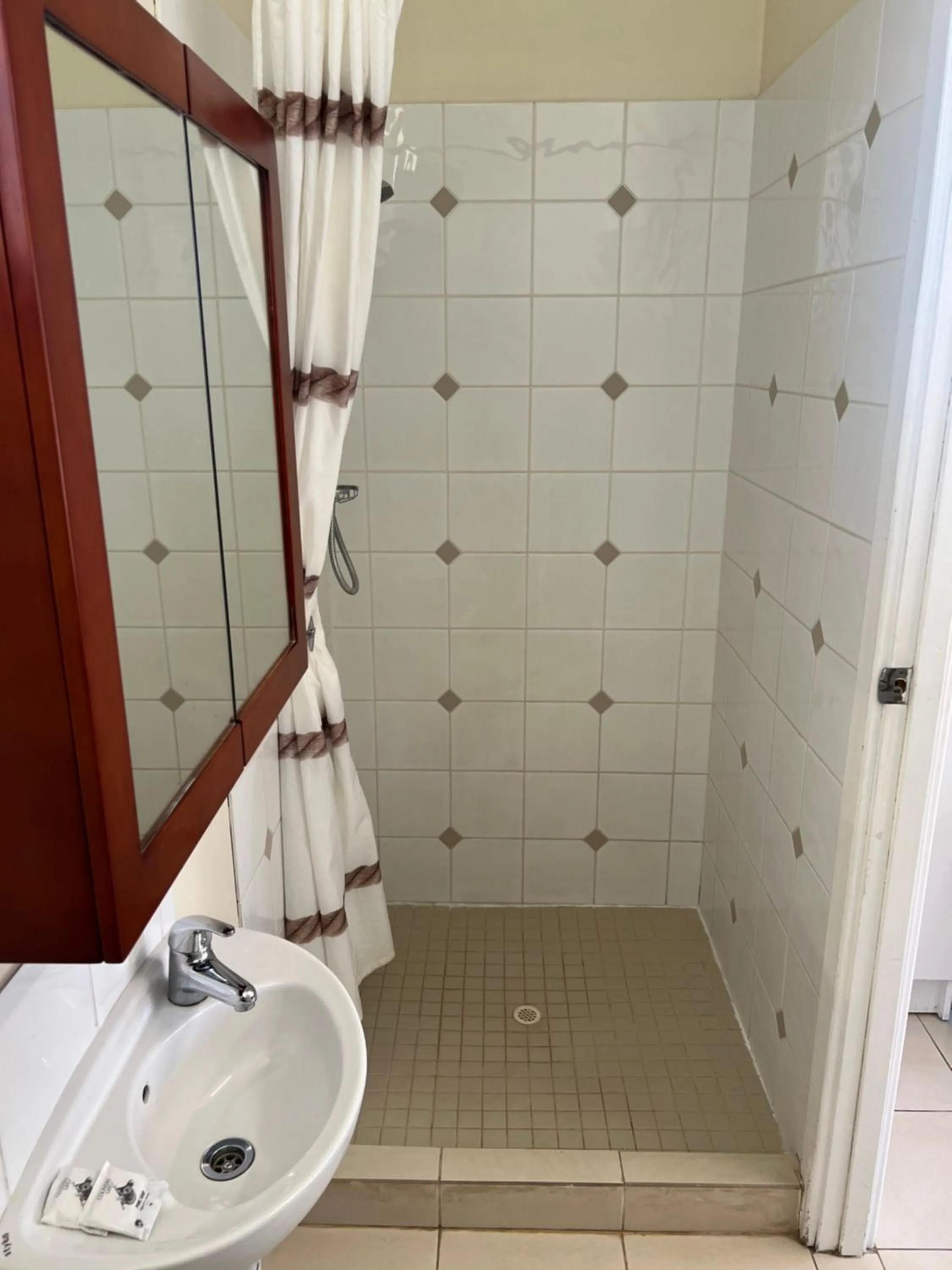 Shower in Restawile Motel