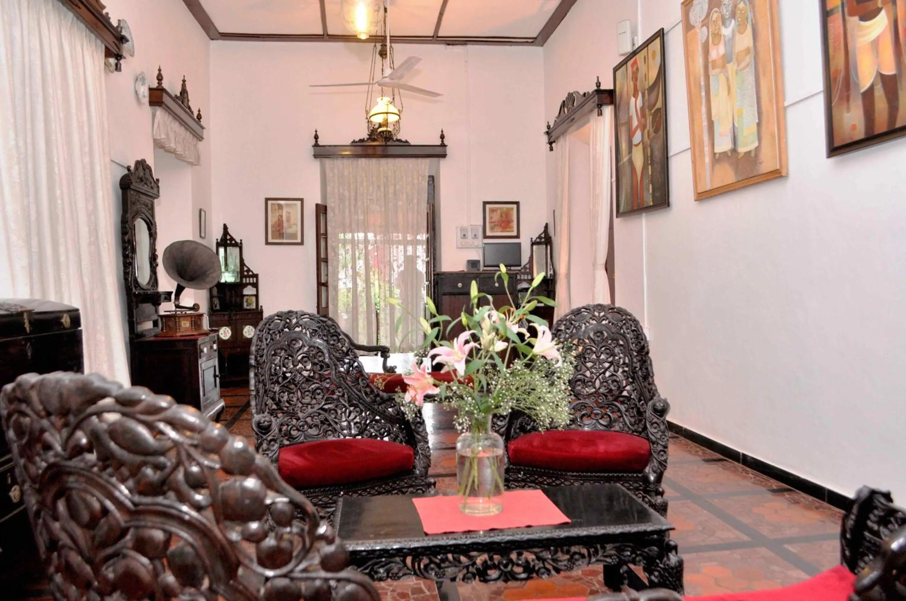 Seating area in WelcomHeritage Panjim Inn