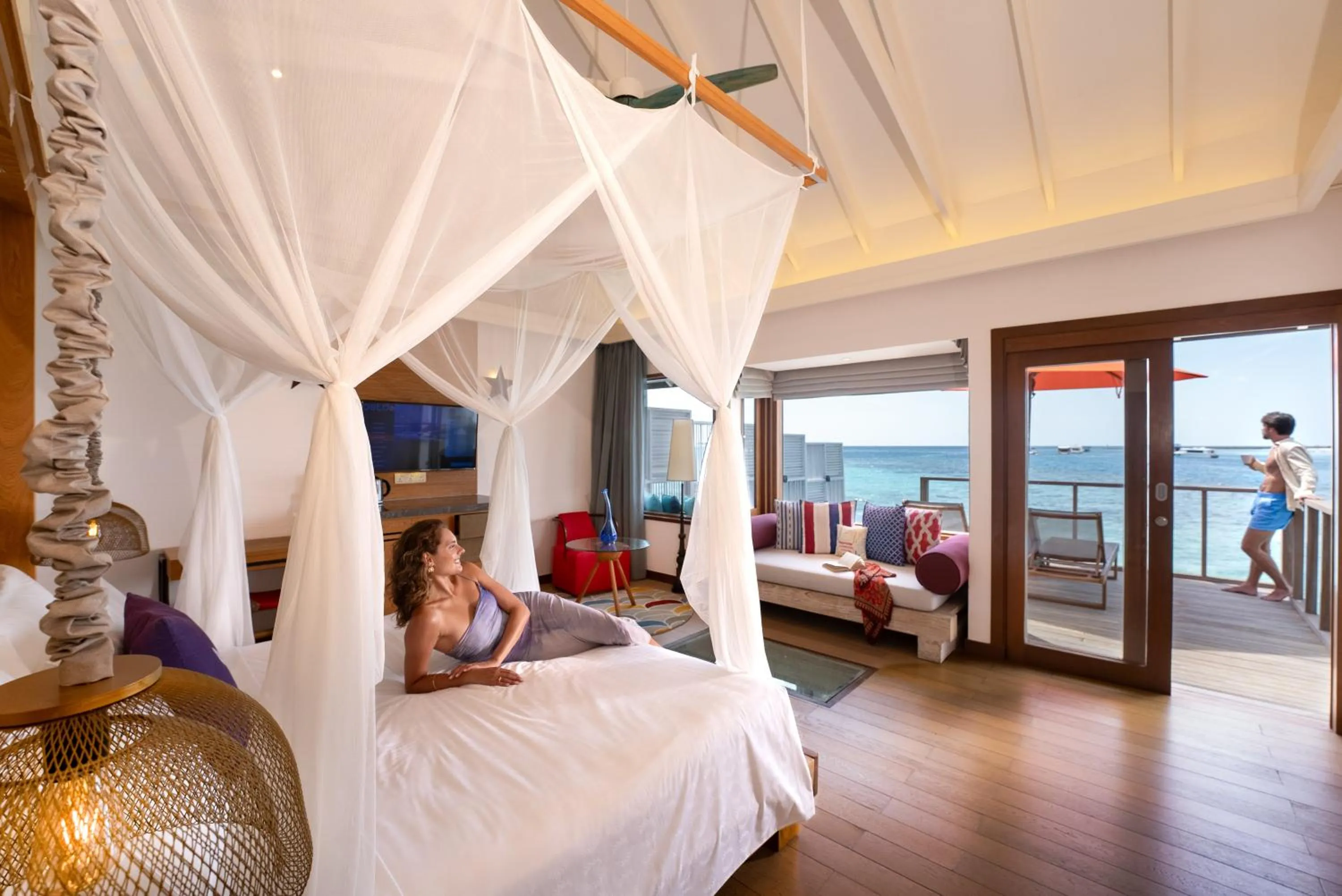 View (from property/room), Bed in OBLU SELECT Sangeli - Premium All Inclusive with Free Transfers