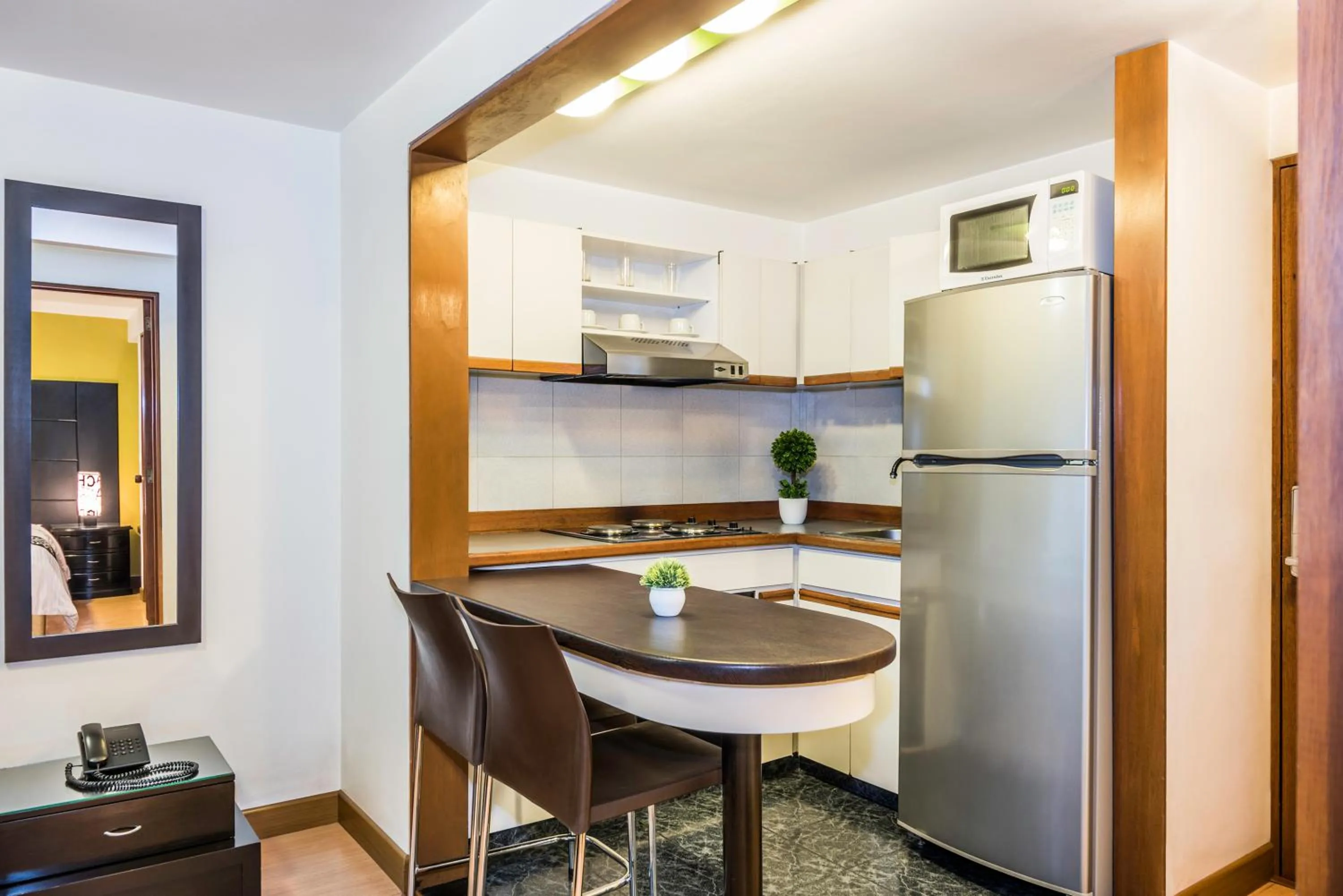 Kitchen or kitchenette in Lloyds Apartasuites Parque 93