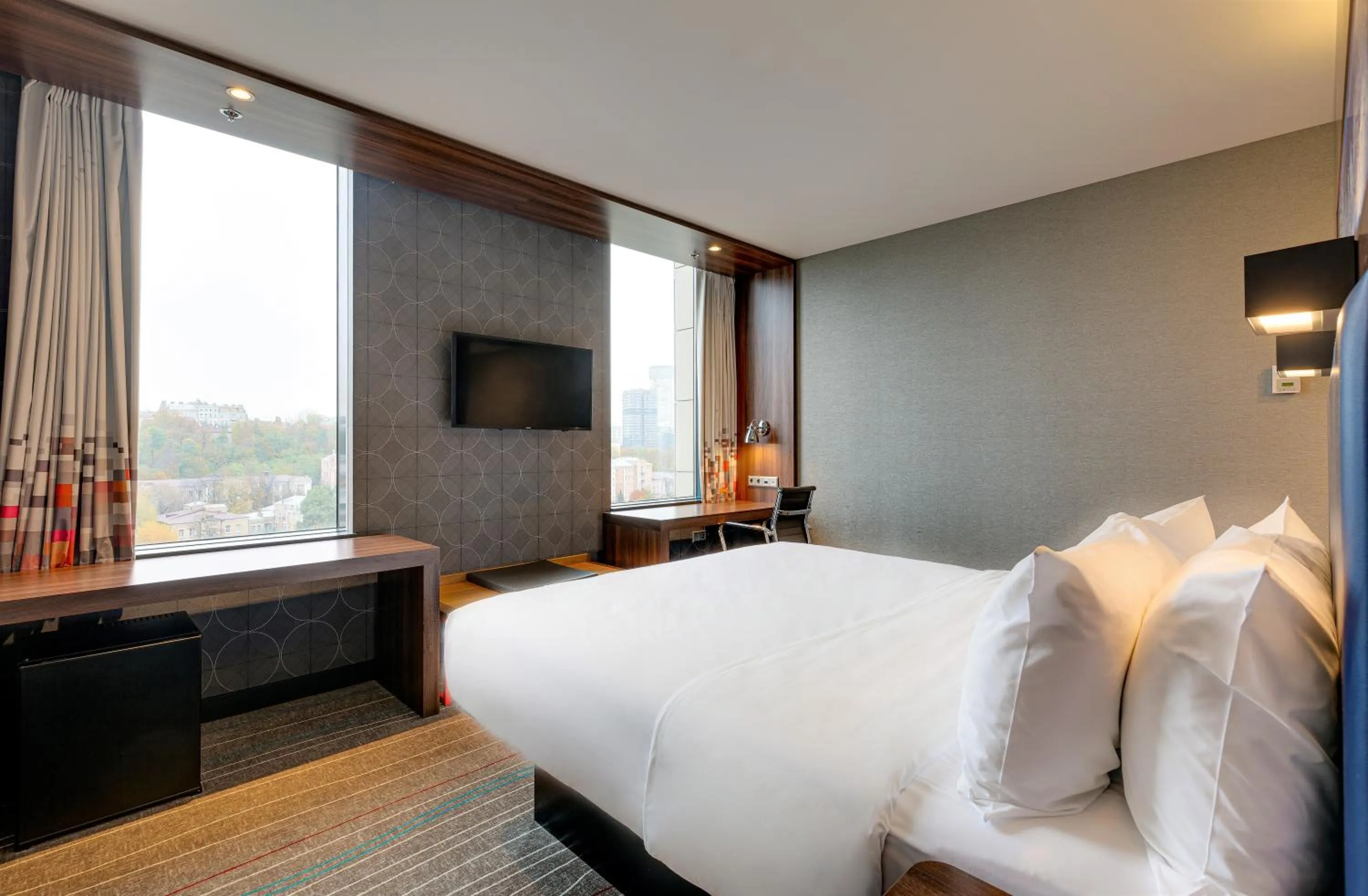 TV and multimedia, Bed in Sky Loft Hotel Kyiv by Rixwell International