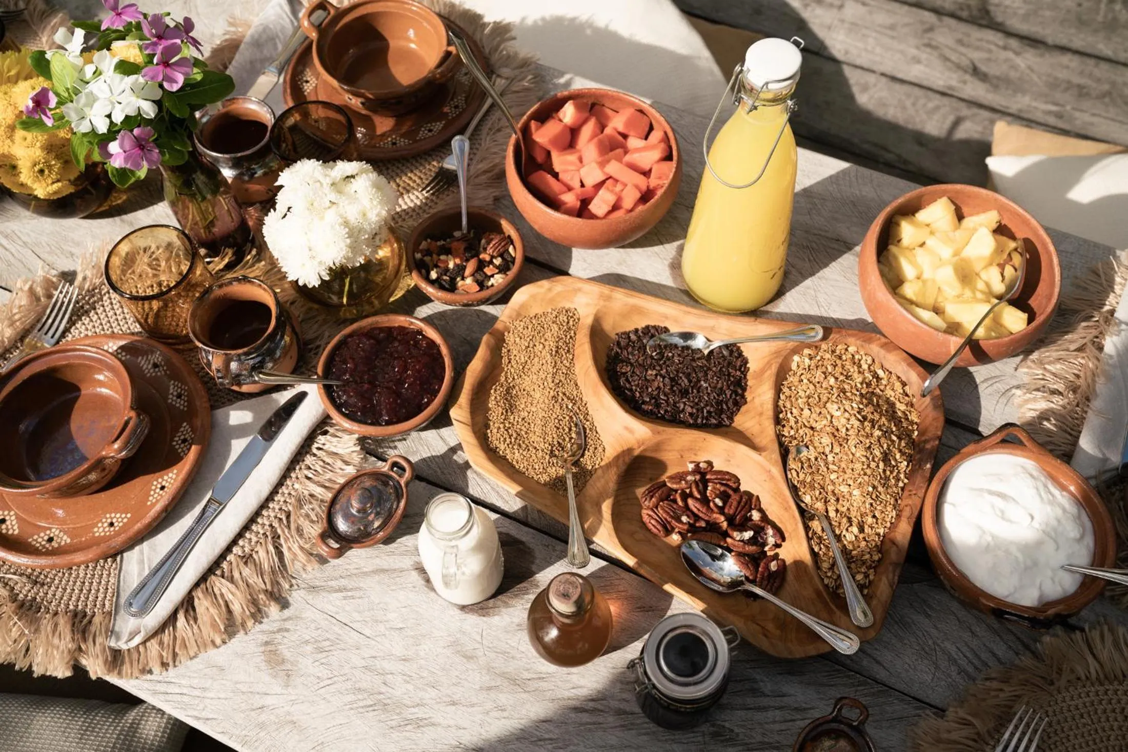 Continental breakfast in Casa Maya Kaan