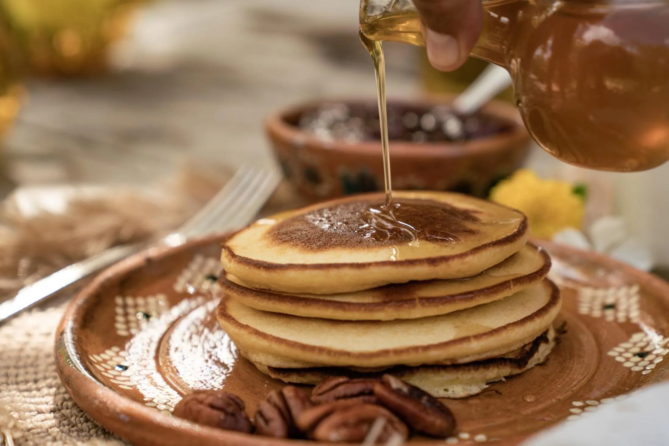 American breakfast in Casa Maya Kaan