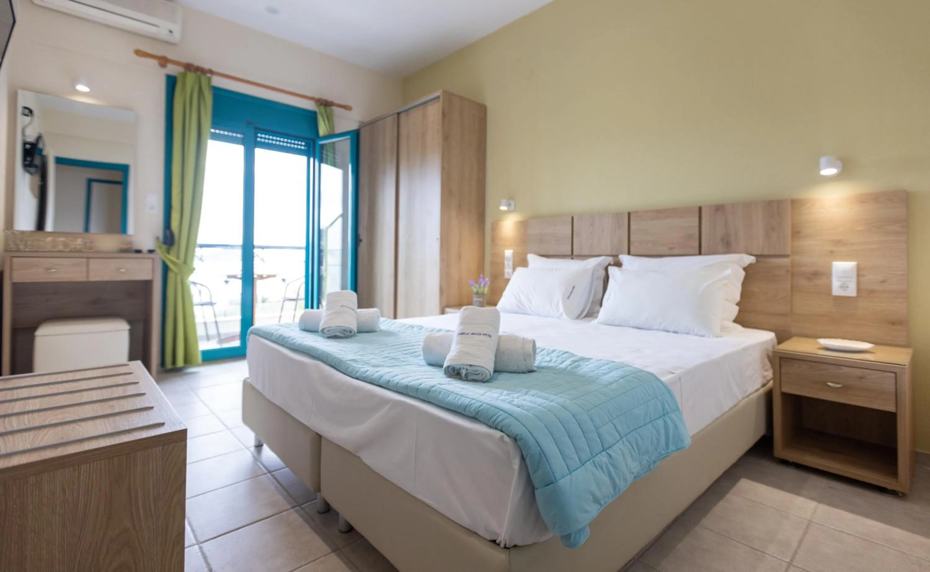 Bed in Angeliki Beach Hotel