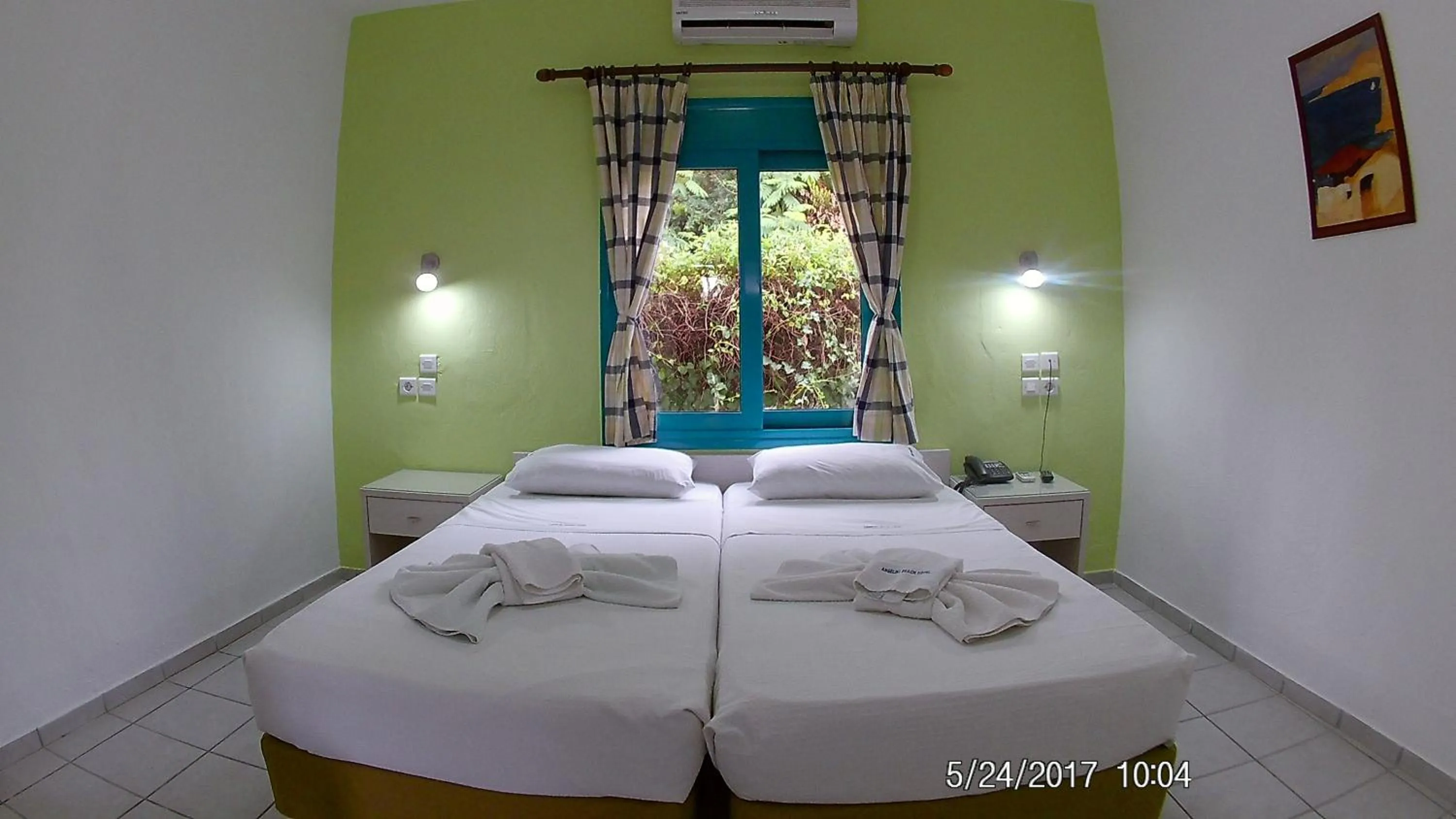 Bed in Angeliki Beach Hotel