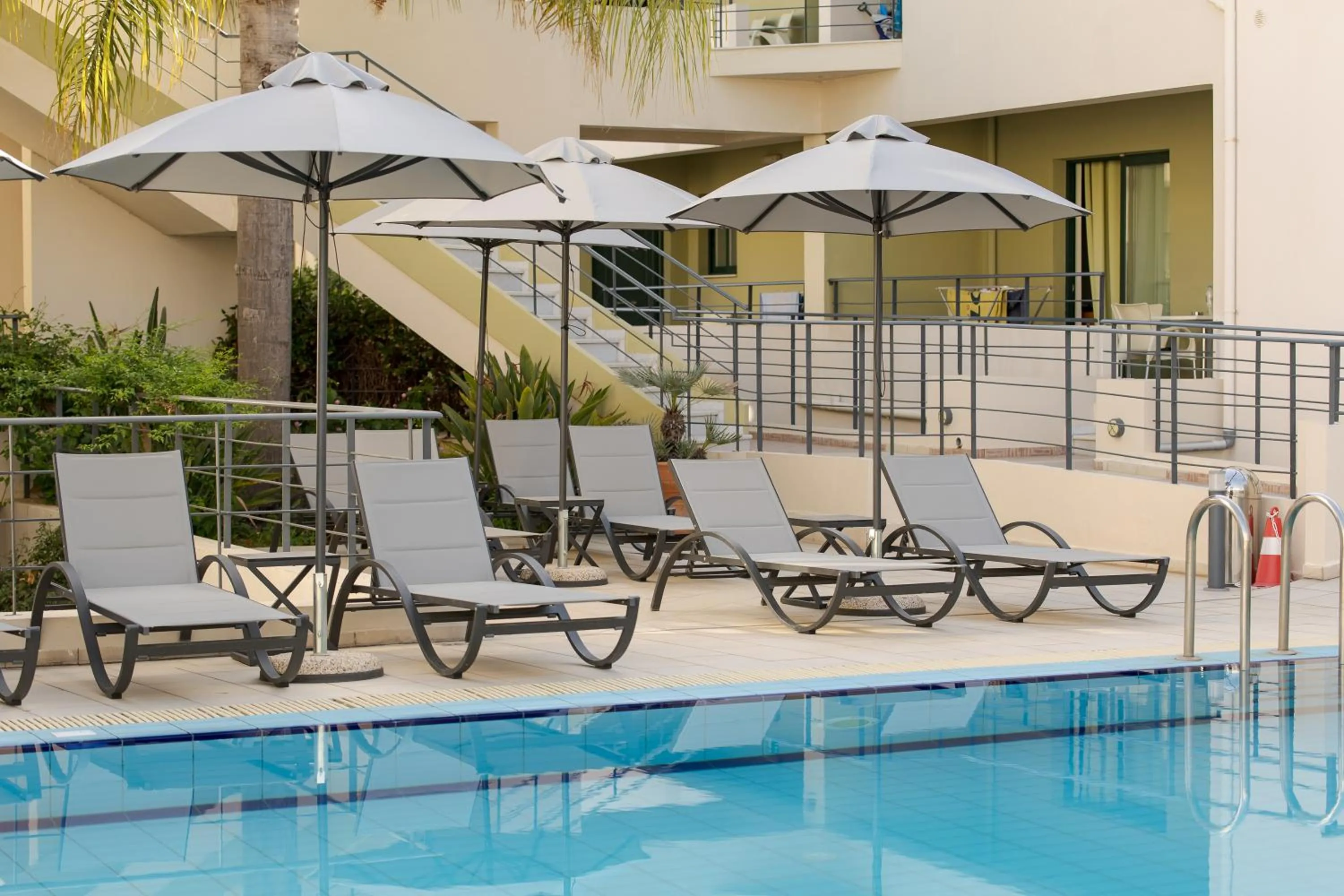 Pool view in Athina Beach Hotel