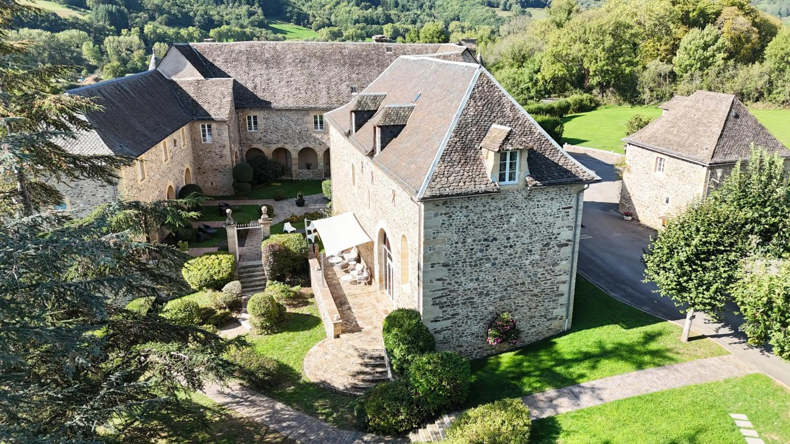 Bird's eye view in Château de la Falque, The Originals Relais