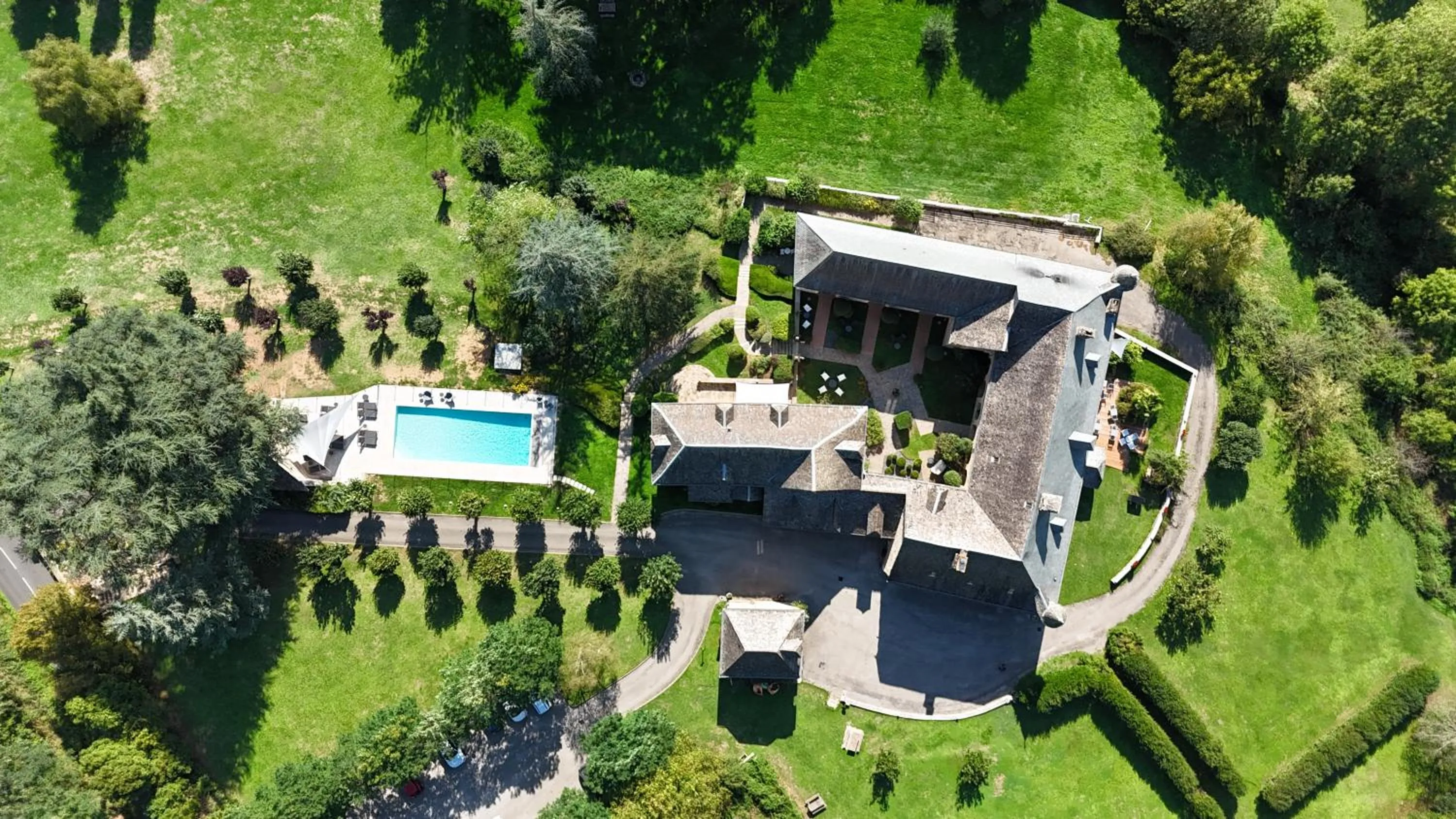 Bird's eye view in Château de la Falque, The Originals Relais