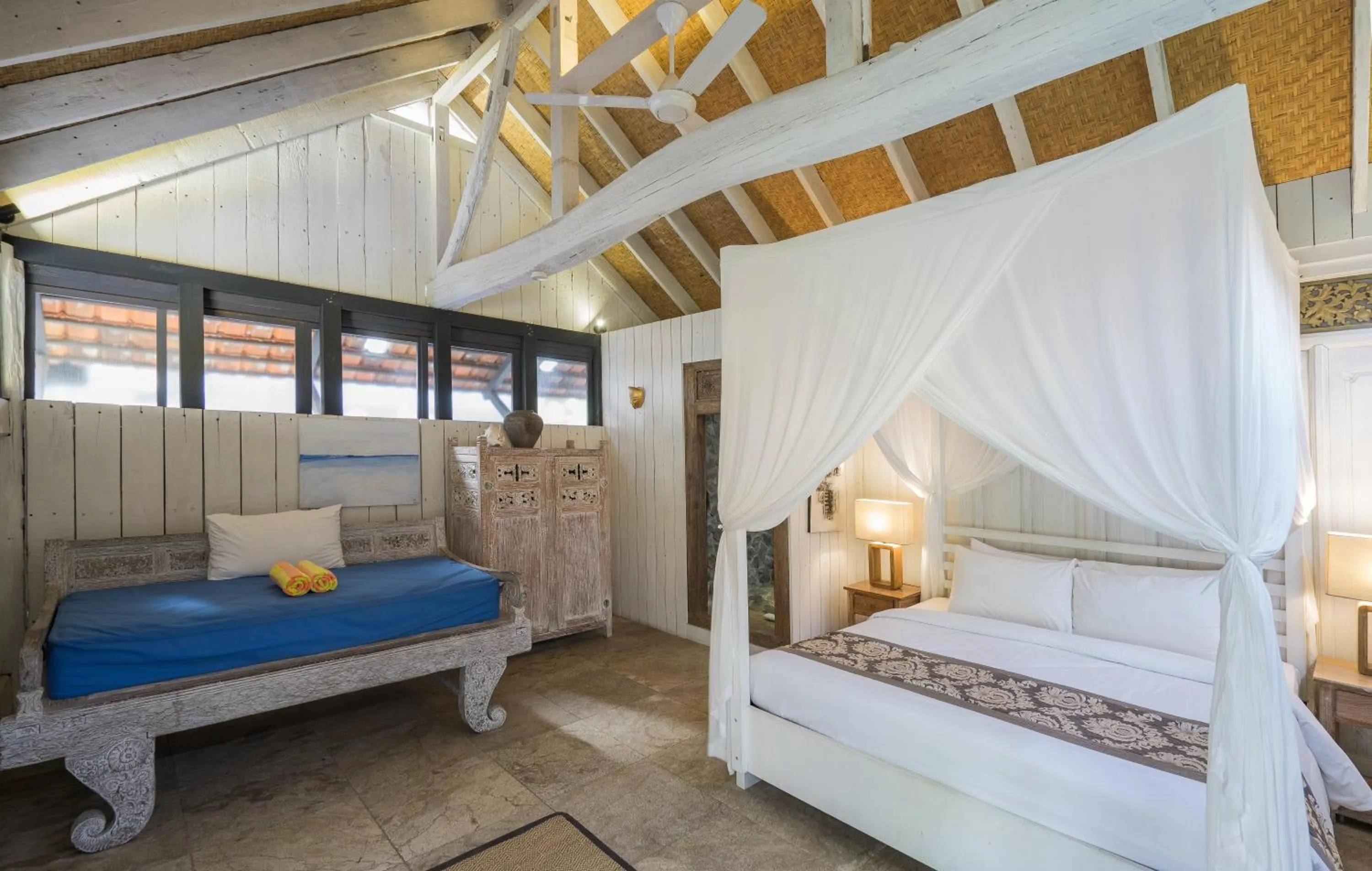 Bedroom, Bed in Amed Lodge by Sudamala Resorts