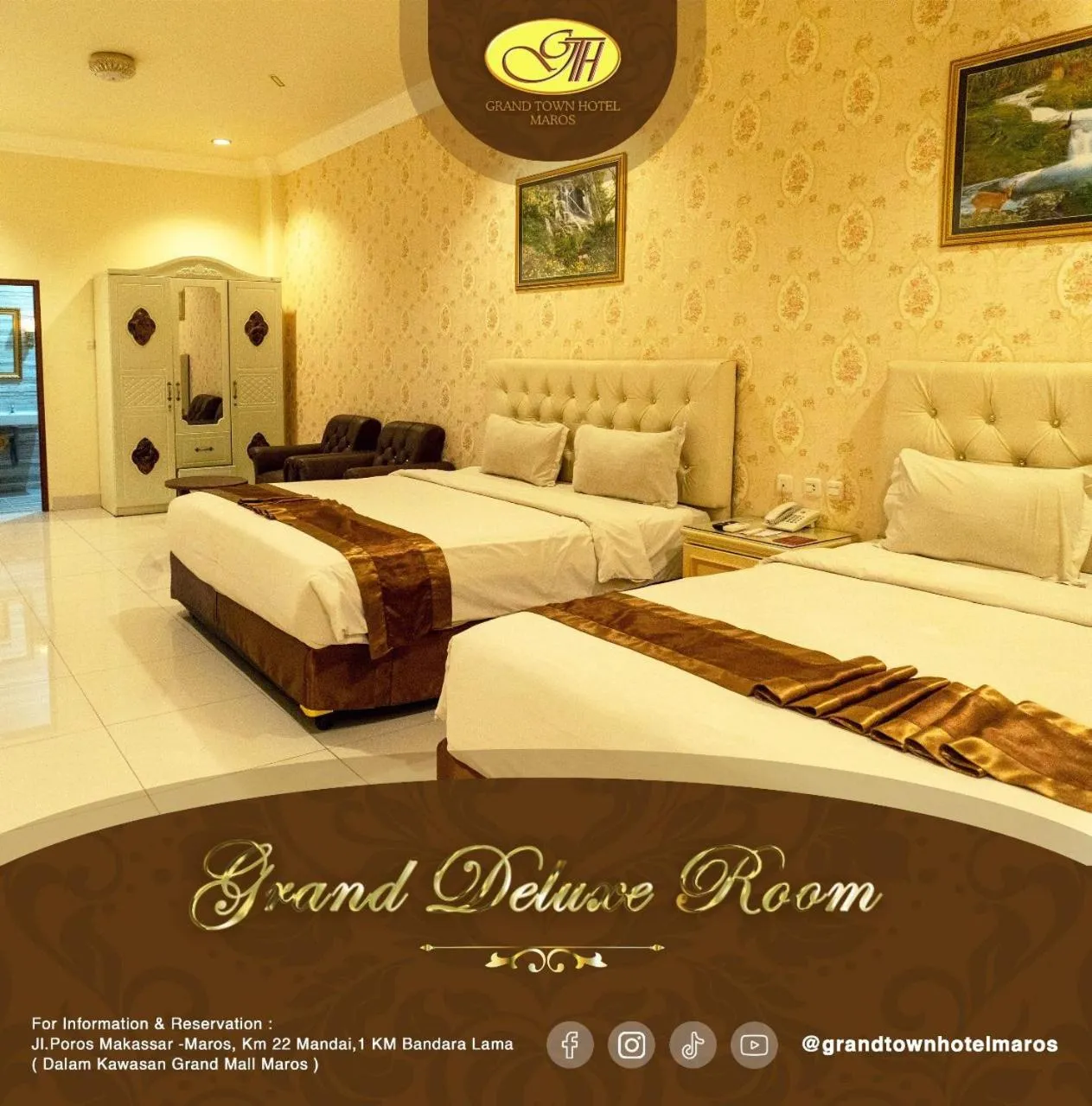 Bed in Grand Town Hotel Mandai