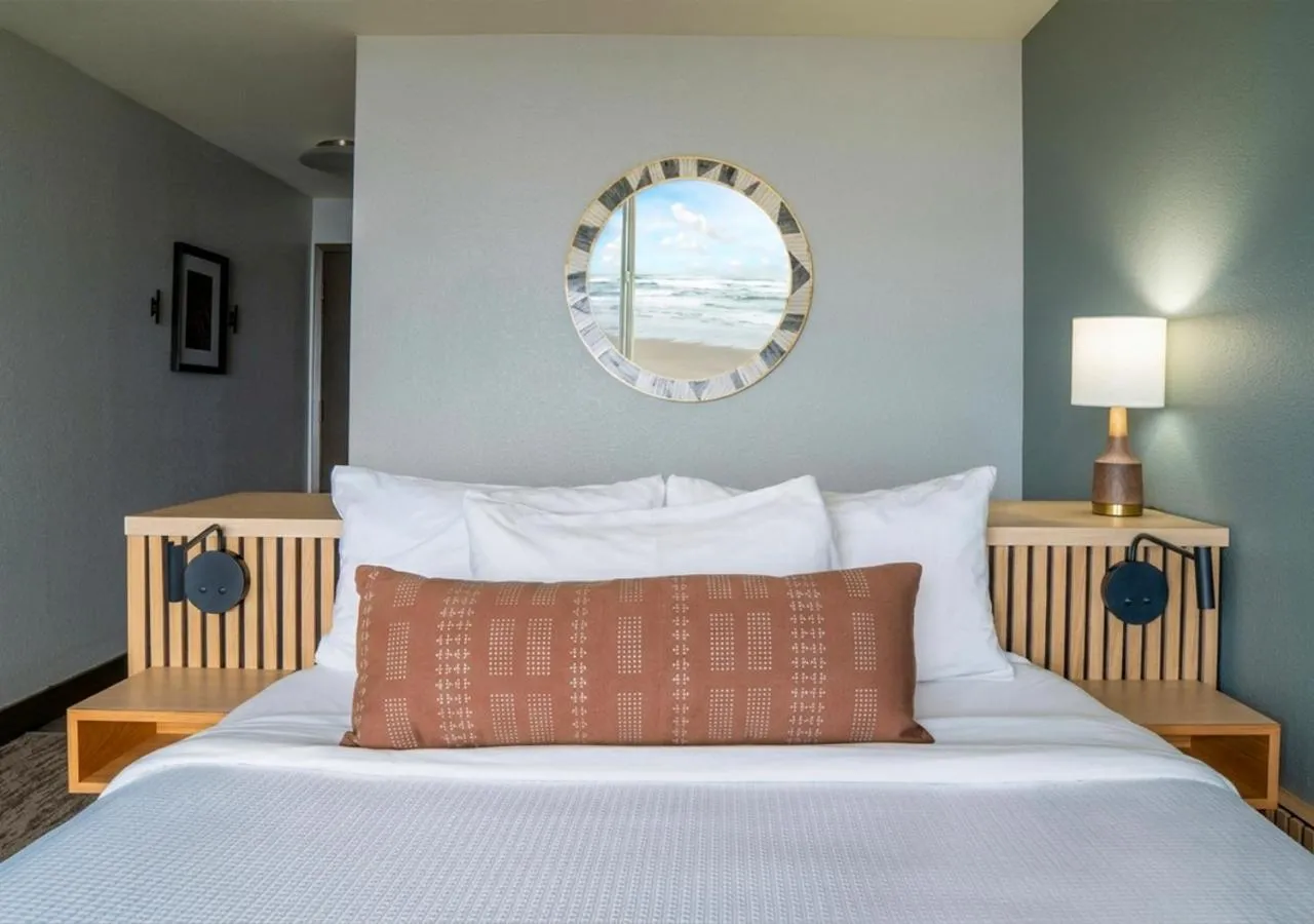 Bed in The Coho Oceanfront Lodge