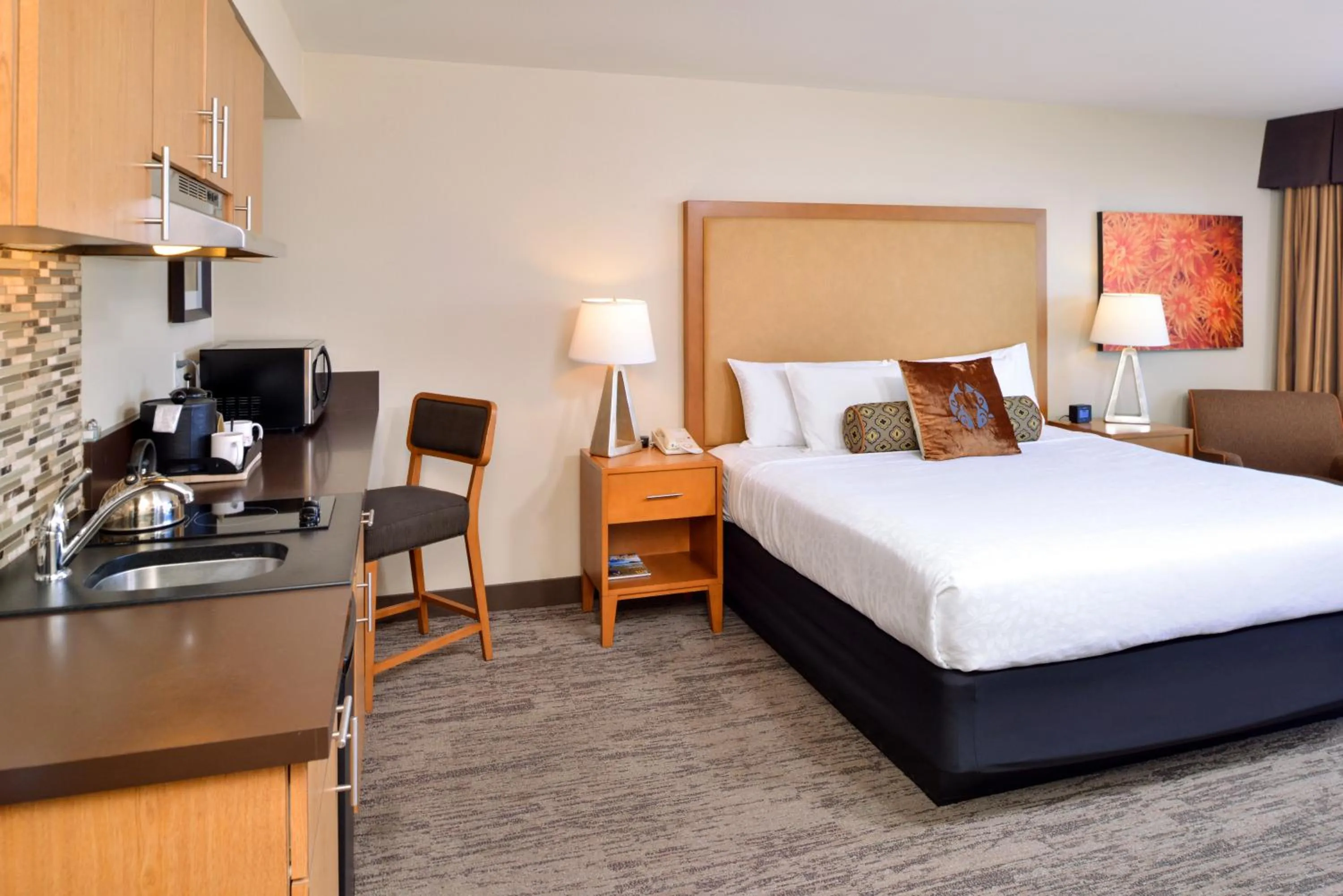 Bed in The Coho Oceanfront Lodge