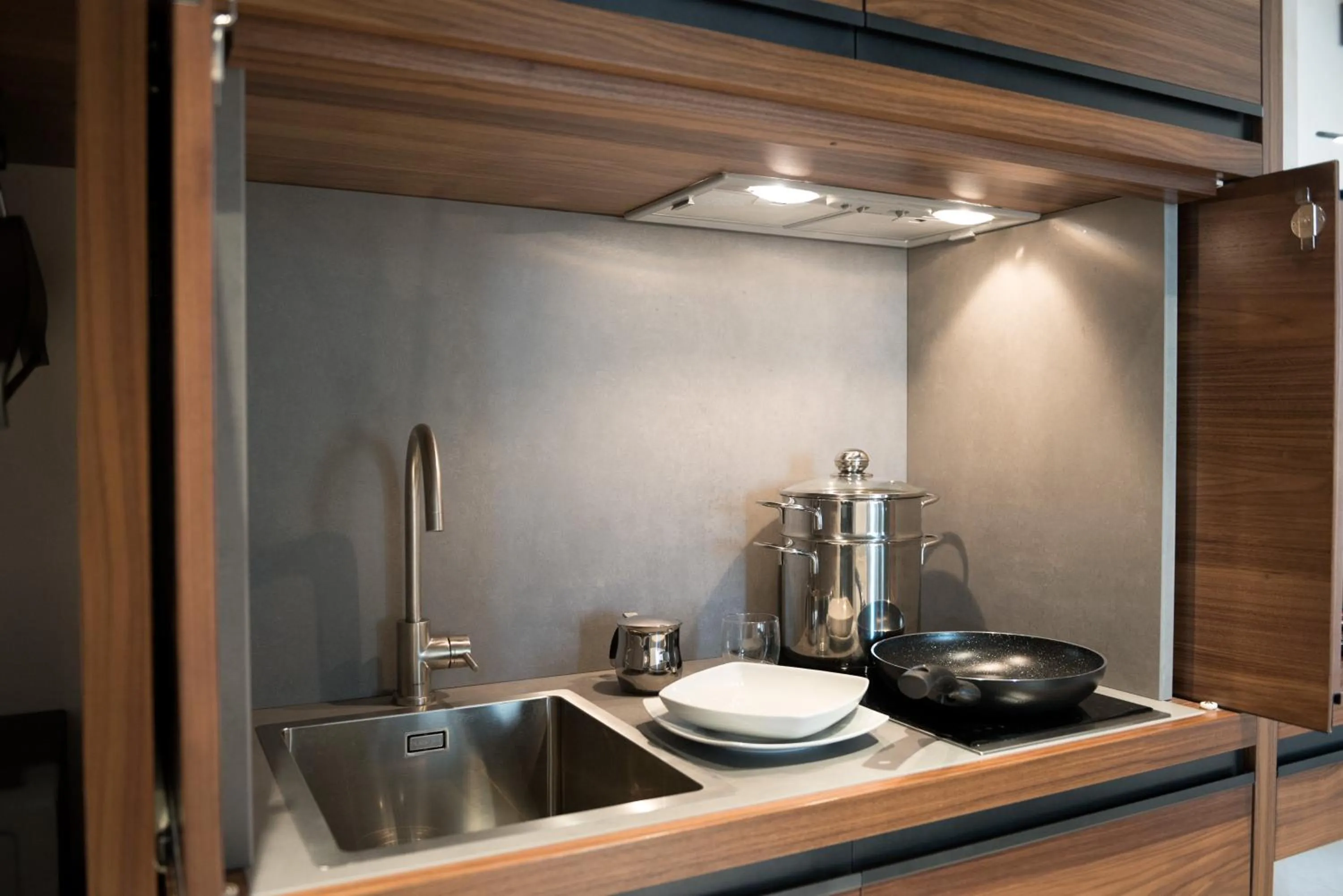 Kitchen or kitchenette in Gasometer Urban Suites