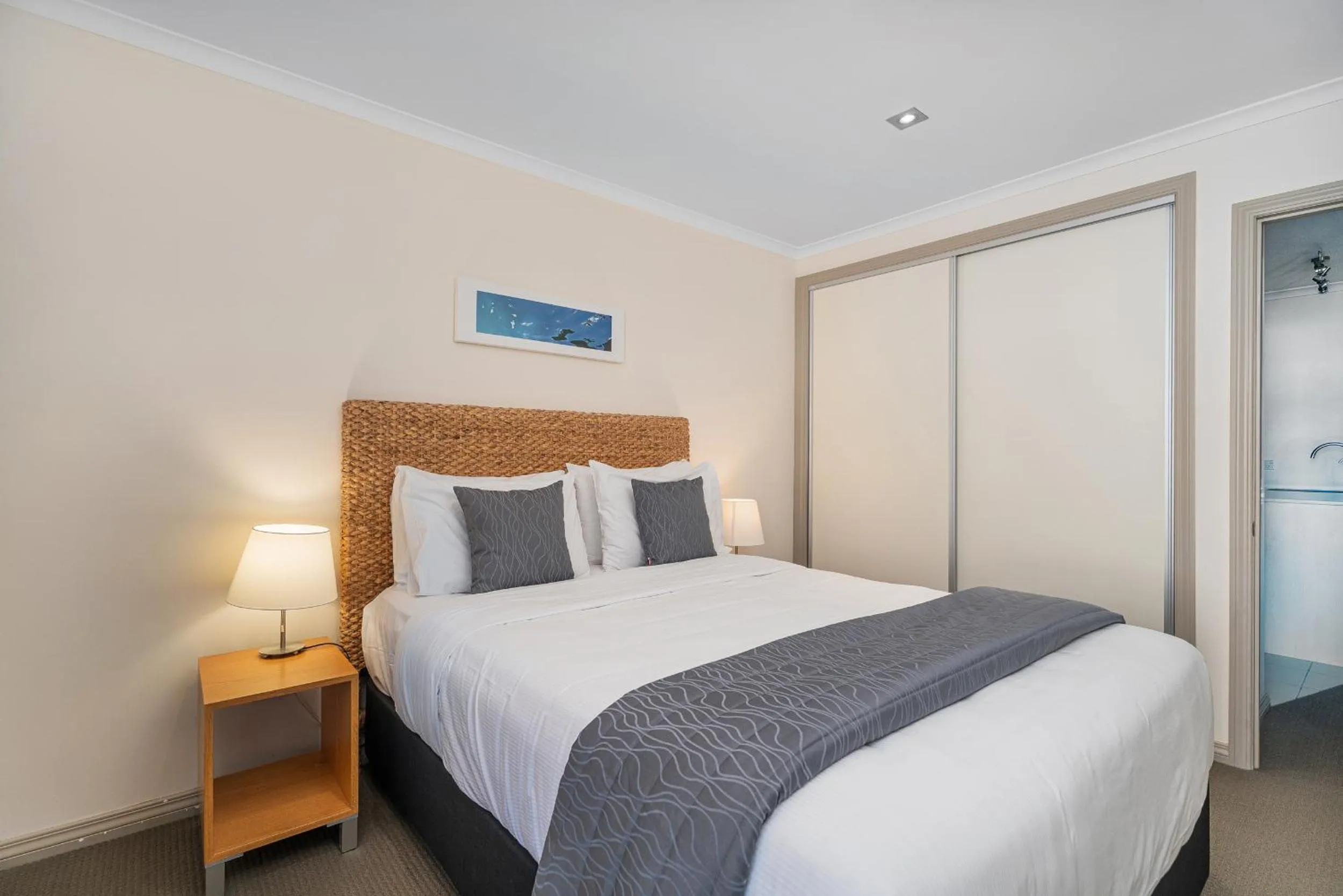 Bed in Crow's Nest Apartments