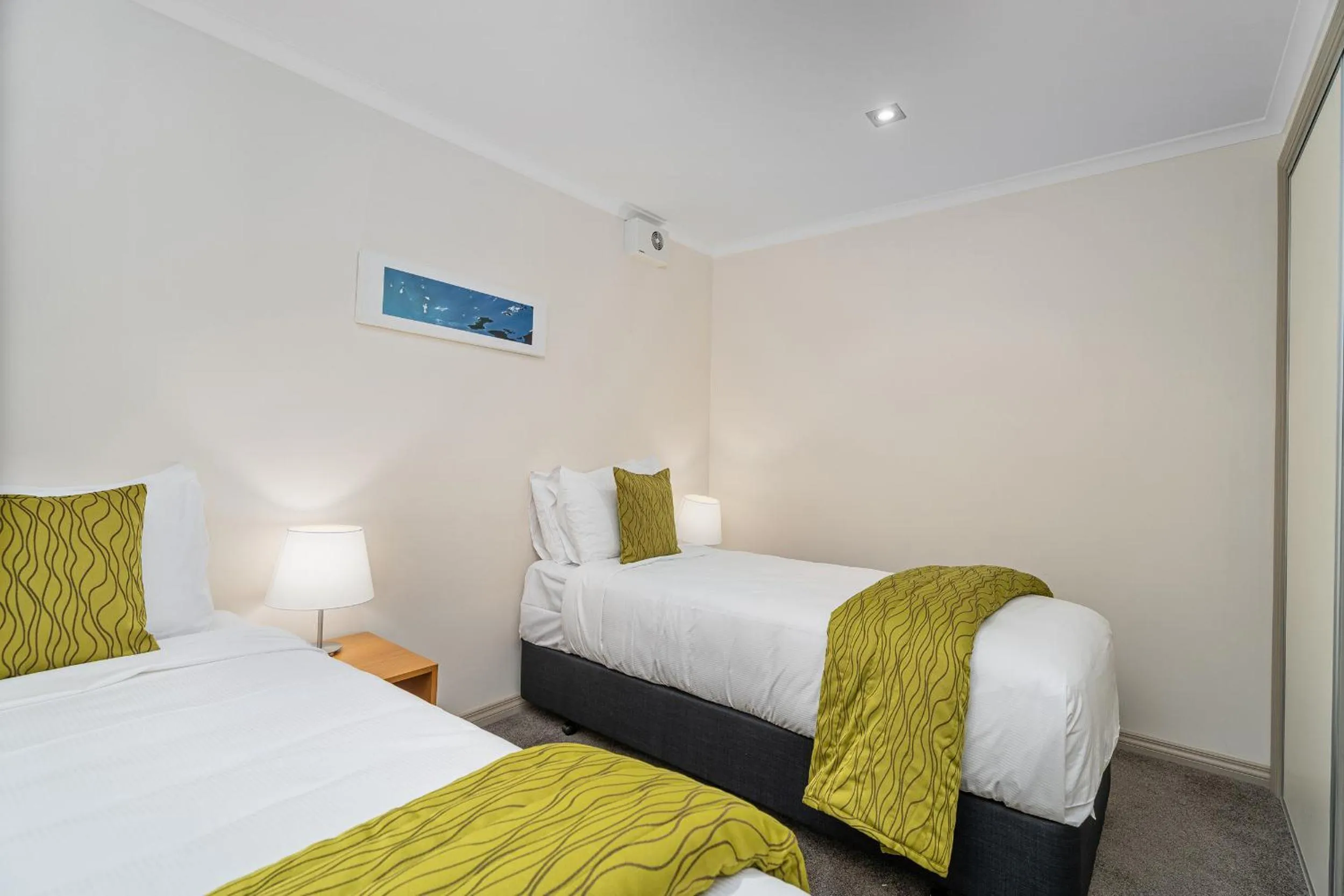 Bed in Crow's Nest Apartments