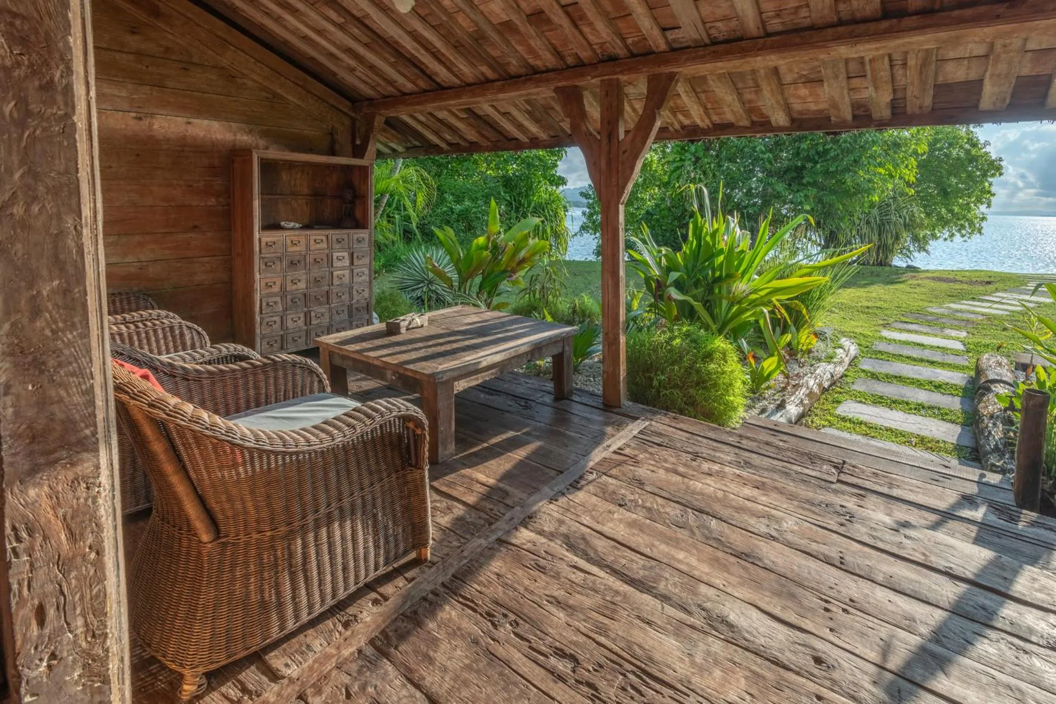 Patio in Ratua Private Island Resort