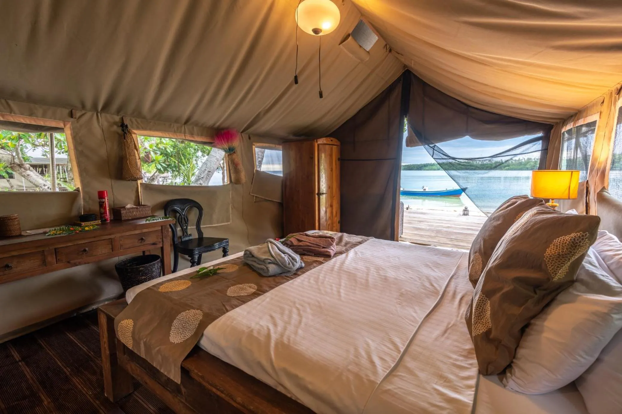 Bed in Ratua Private Island Resort
