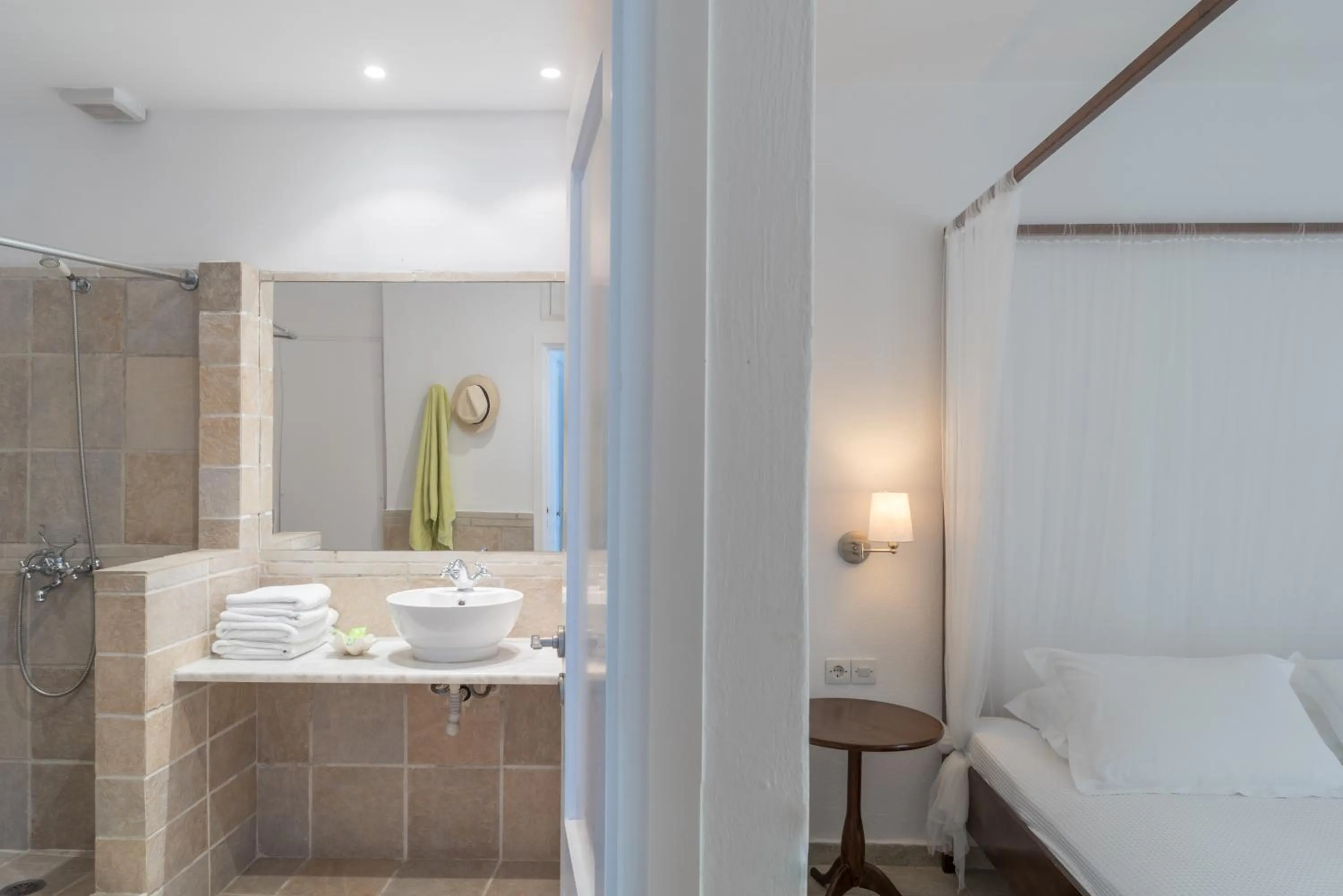 Bathroom, Bed in Skiathos Holidays Suites & Villas