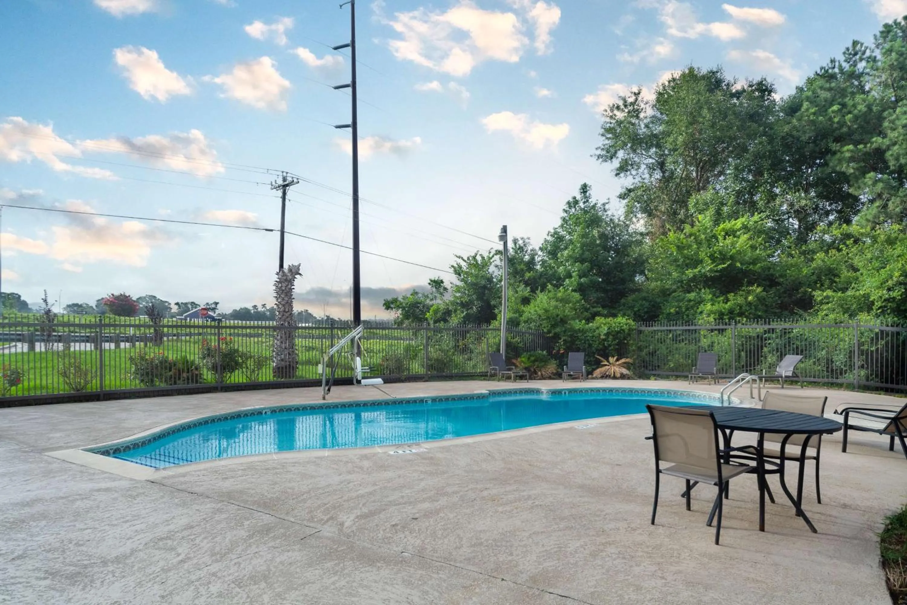 Pool view in Motel 6-Livingston, TX