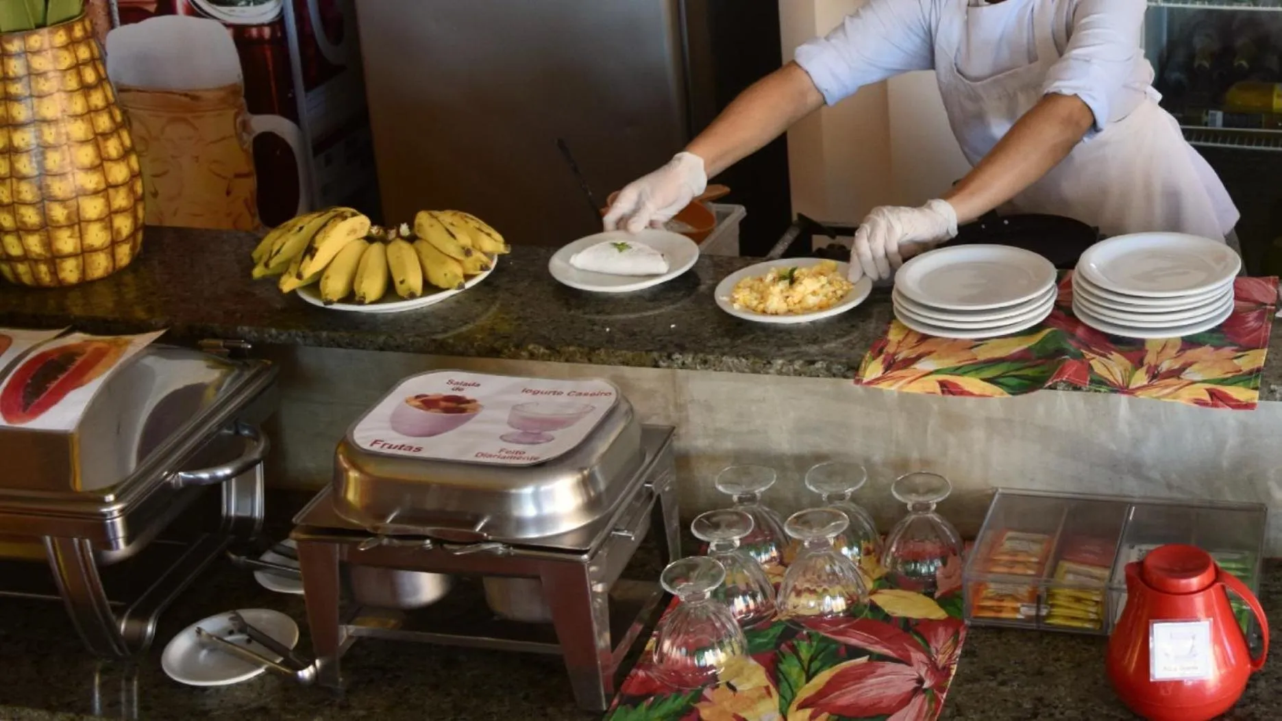 Continental breakfast in Pousada Só Alegria