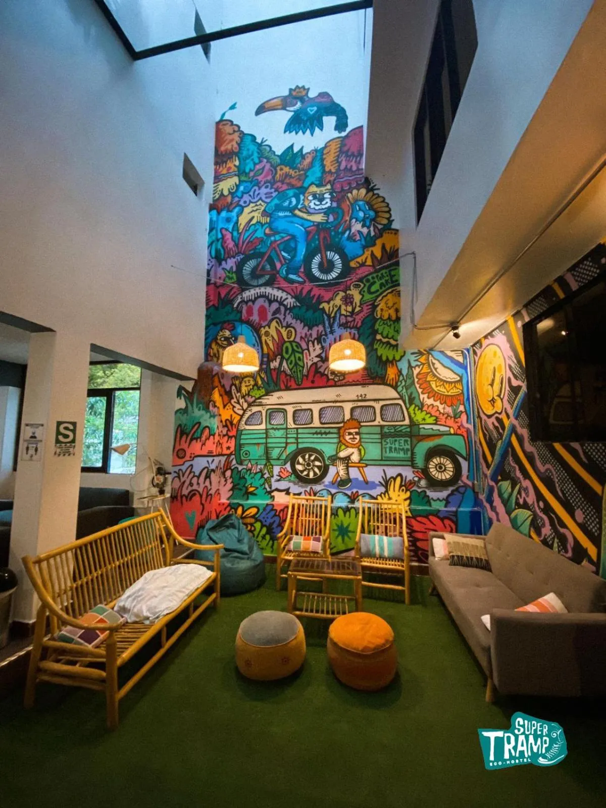 Living room in Supertramp Hostel Machupicchu