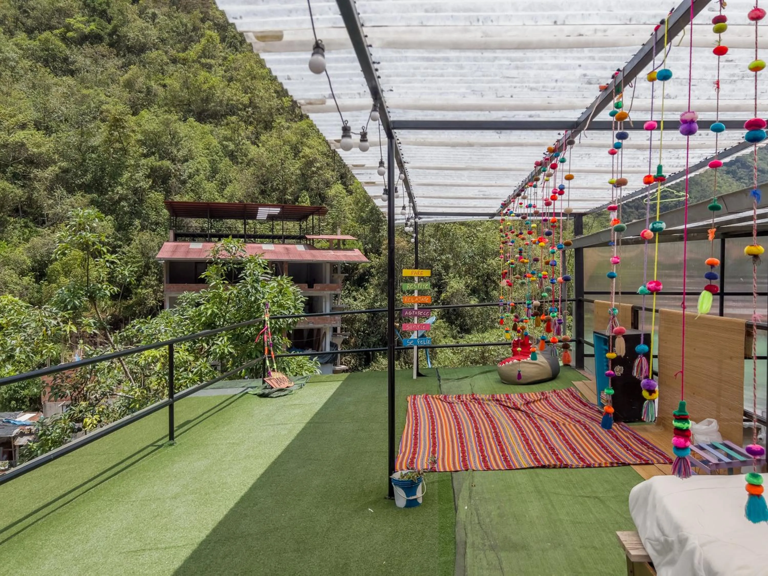 Garden in Supertramp Hostel Machupicchu