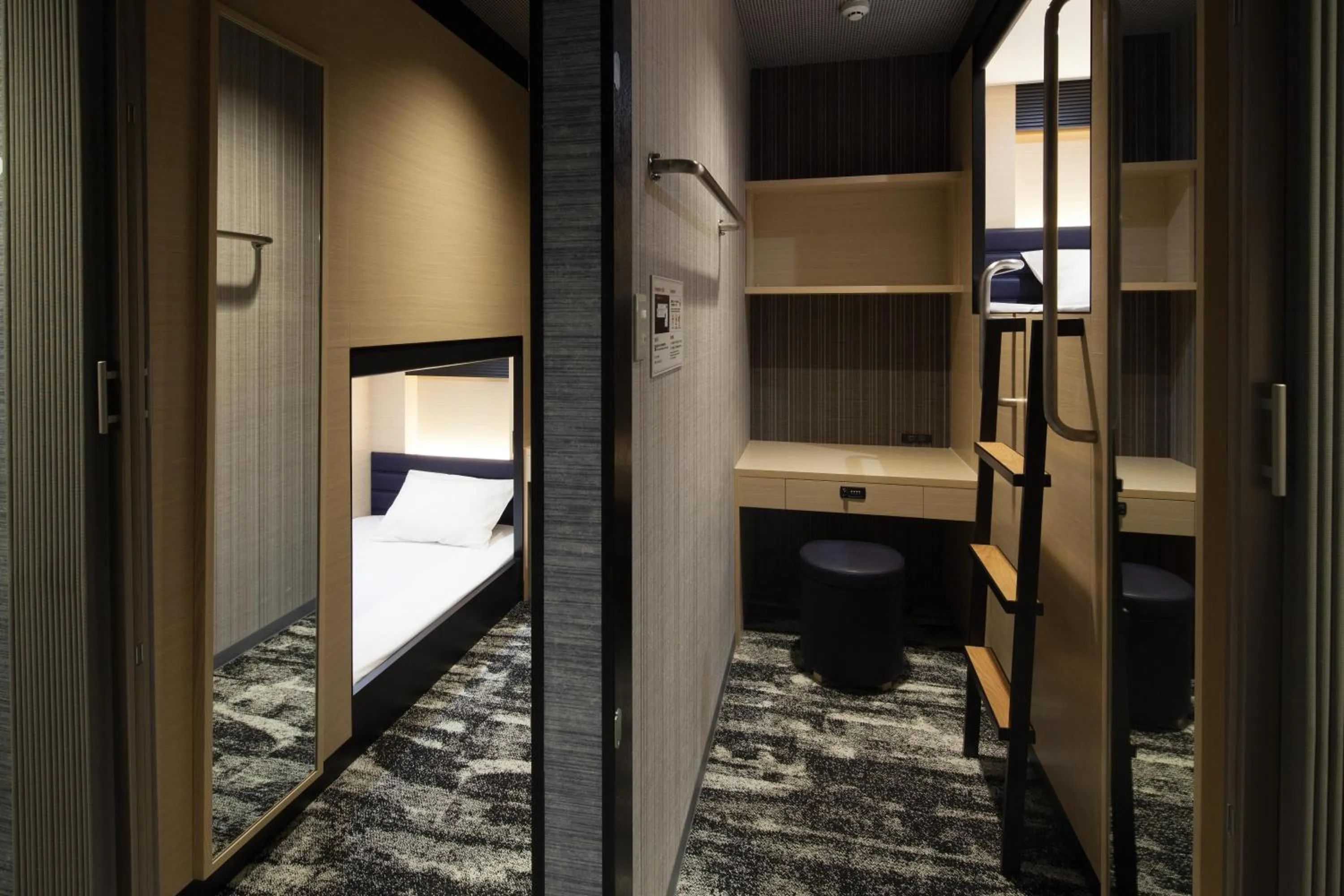 Bed in Y's CABIN&HOTEL Naha Kokusai Street