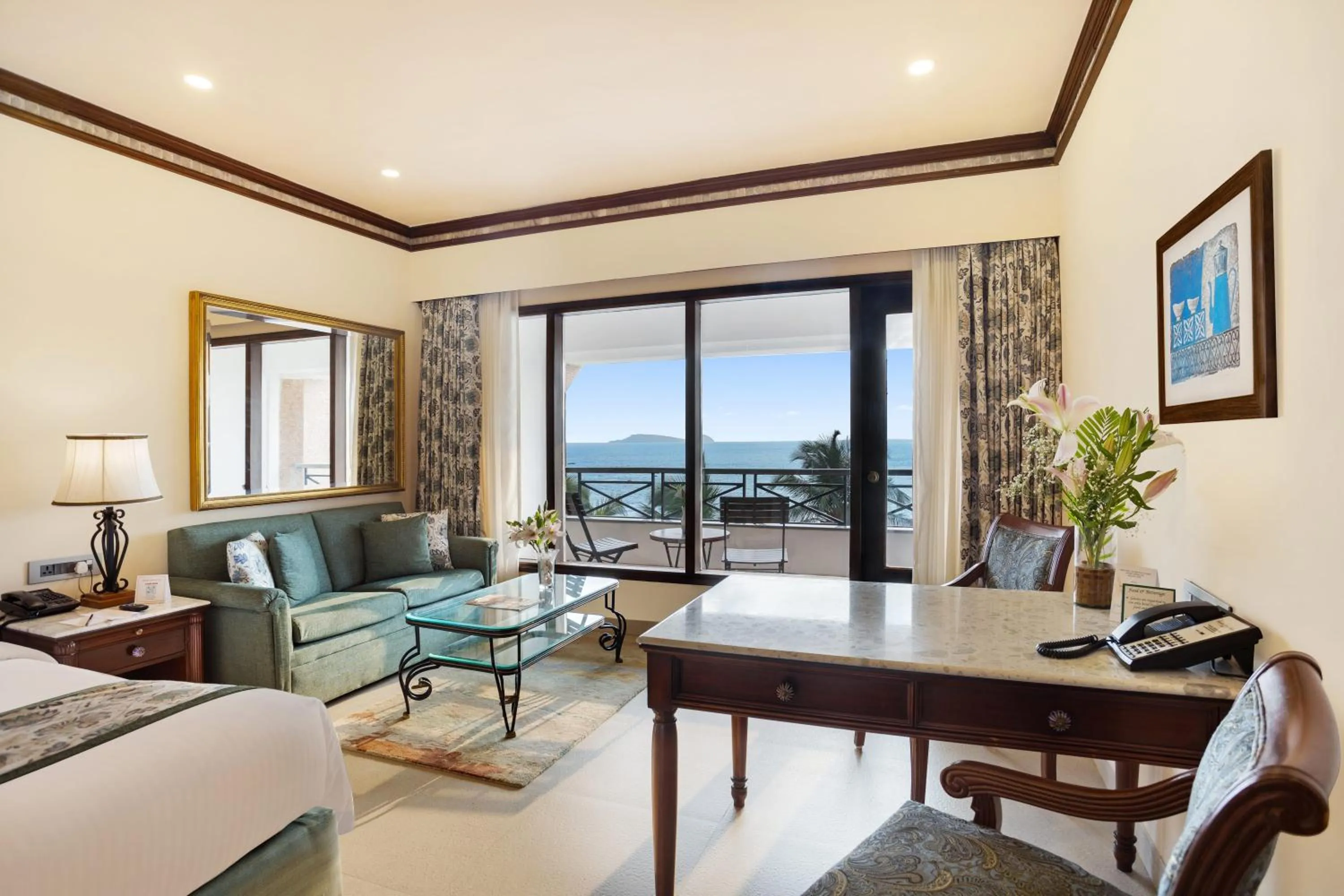 View (from property/room), Bed in Bogmallo Beach Resort