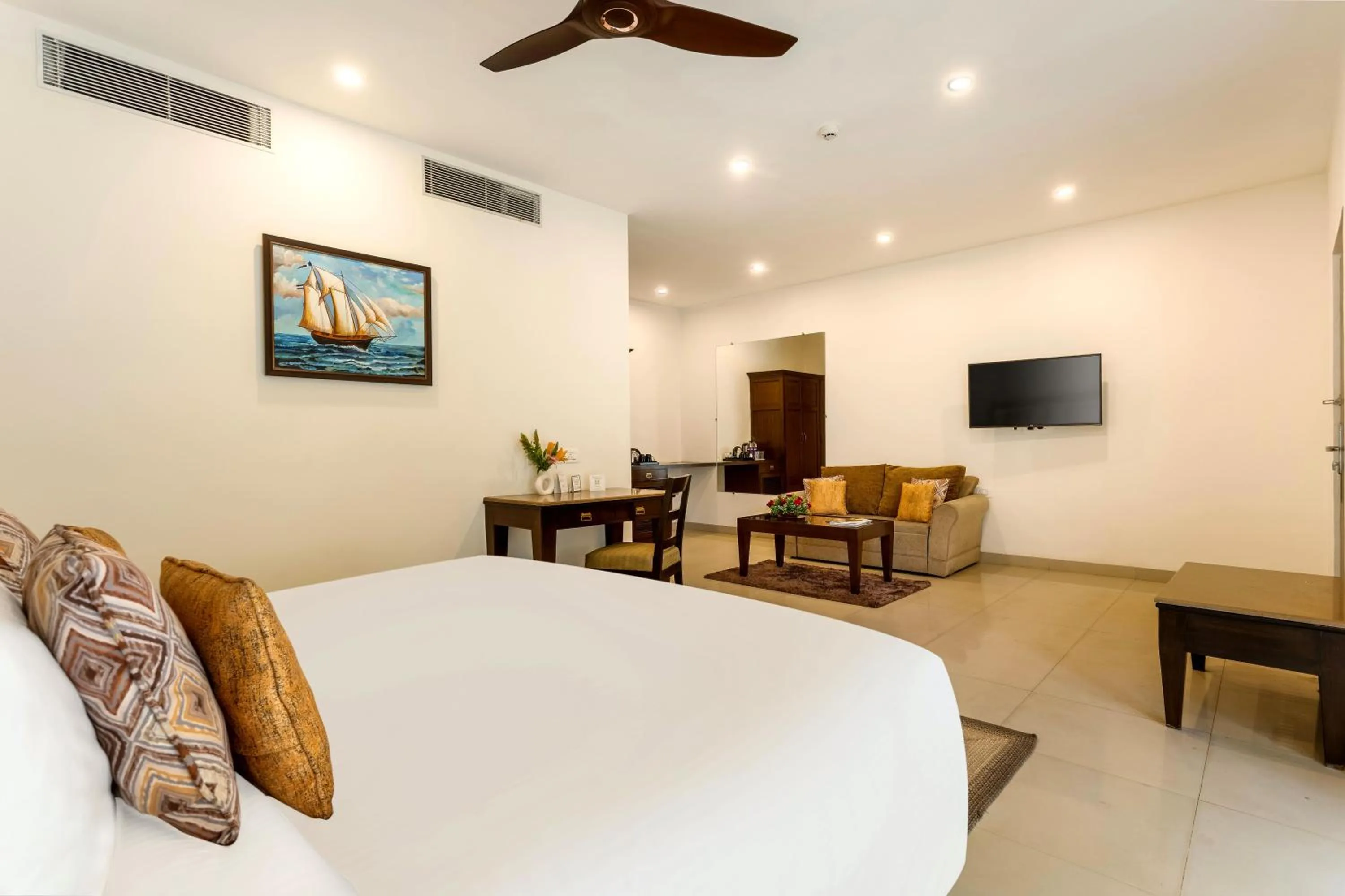 View (from property/room), Bed in Bogmallo Beach Resort