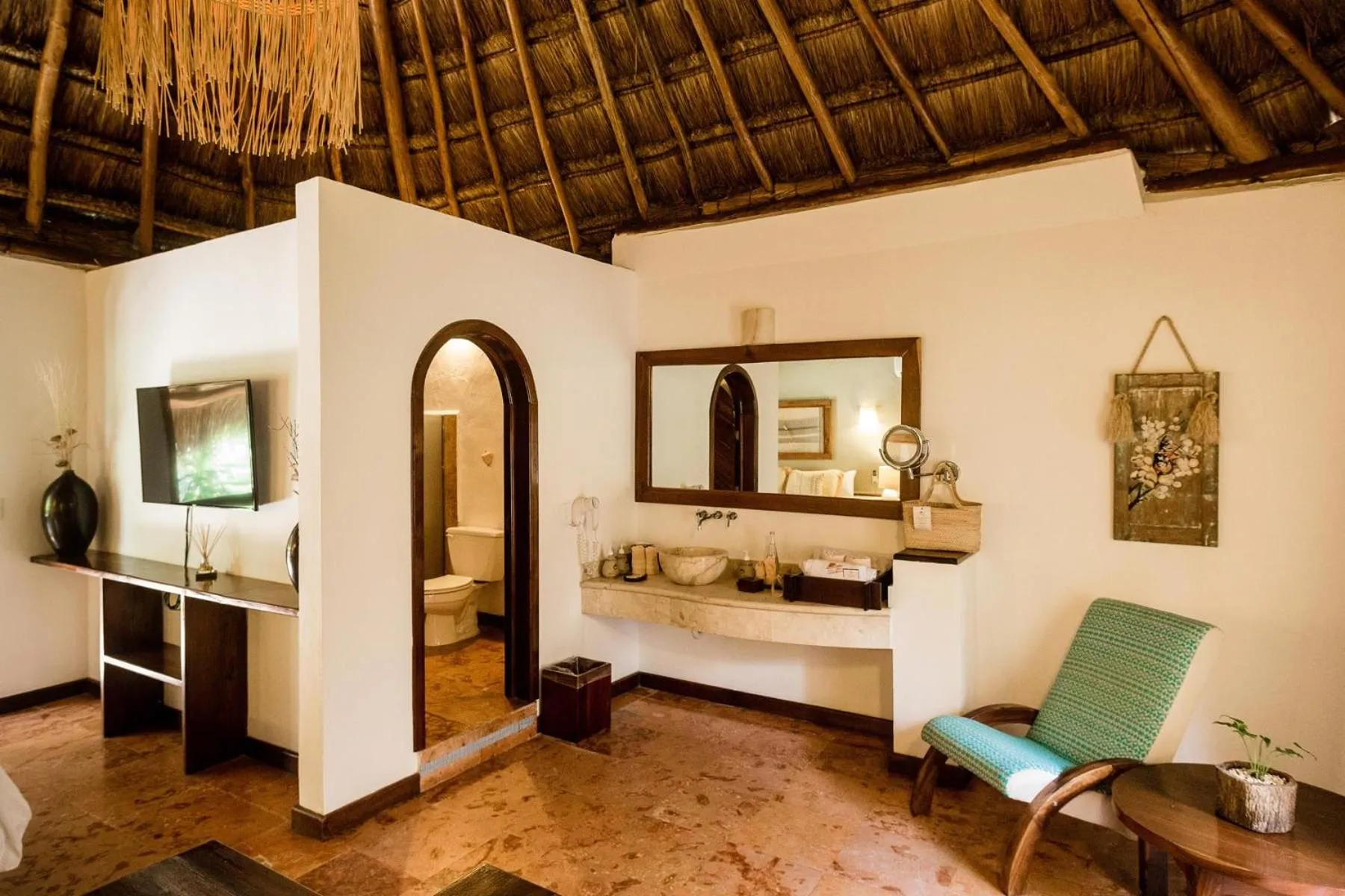 Bathroom, Bed in Ana y Jose Tulum Hotel & Beach Club