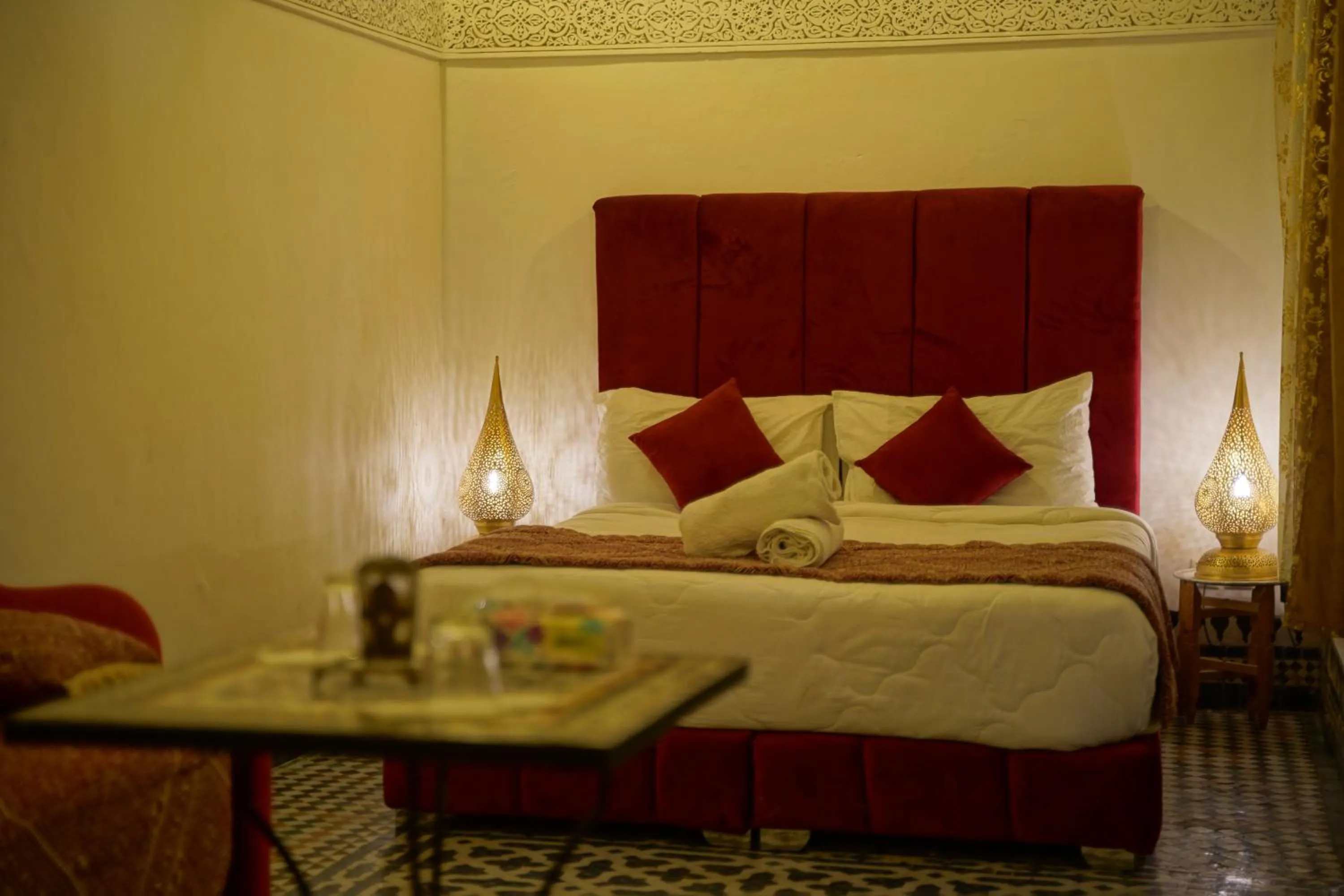 Bed in La Cheminée Bleue Fes