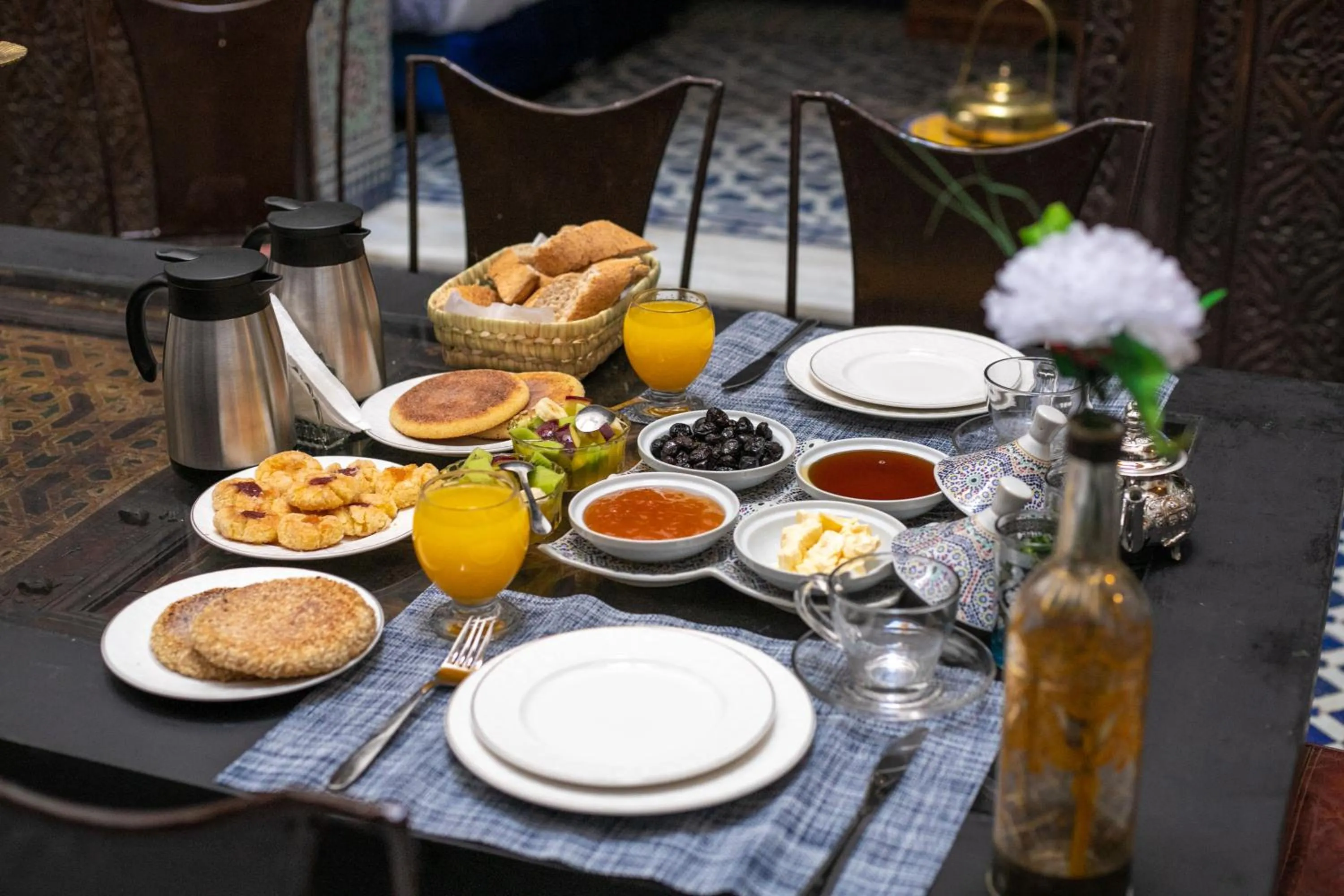 Food and drinks in La Cheminée Bleue Fes