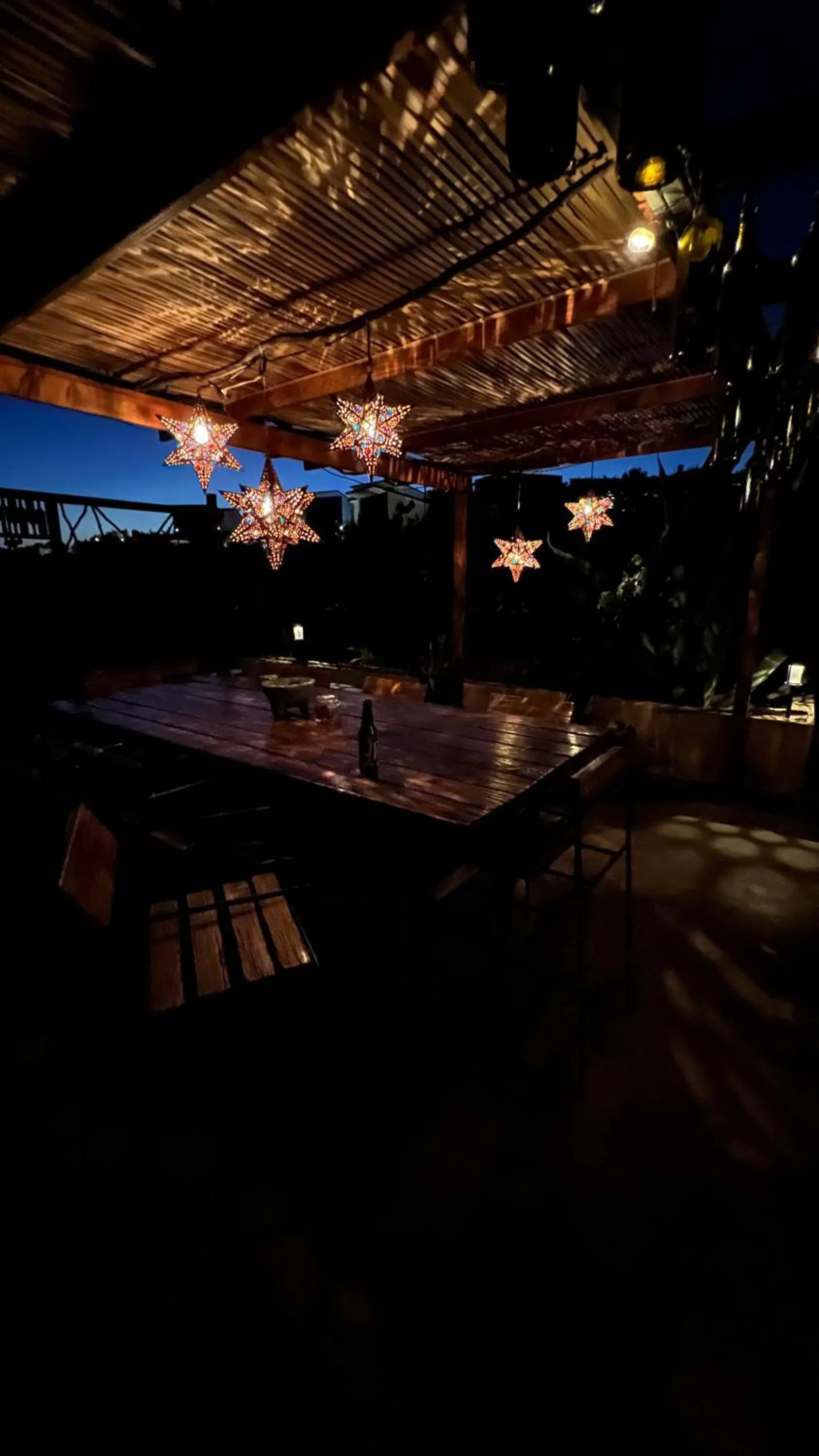 Dining area in Santerra, Valle de Guadalupe