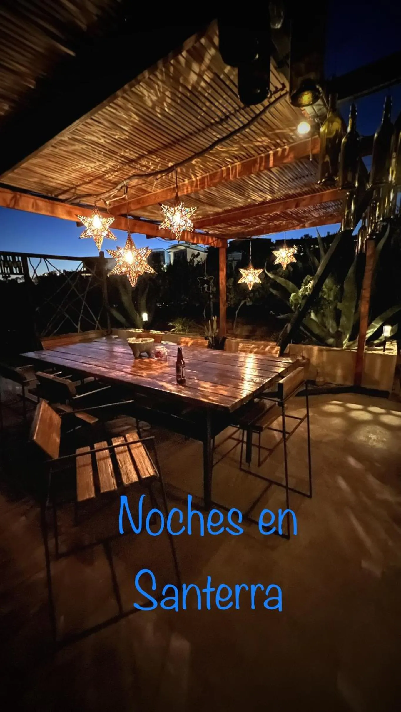 Dining area in Santerra, Valle de Guadalupe