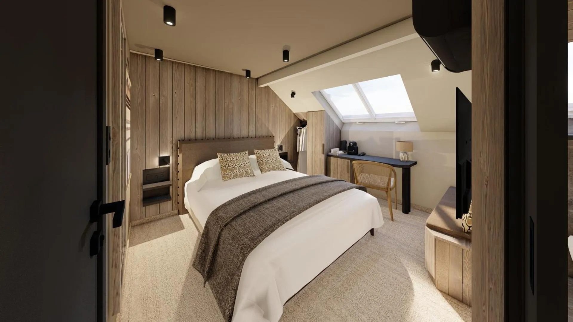 Bed in Hôtel - Restaurant Le Couchetat