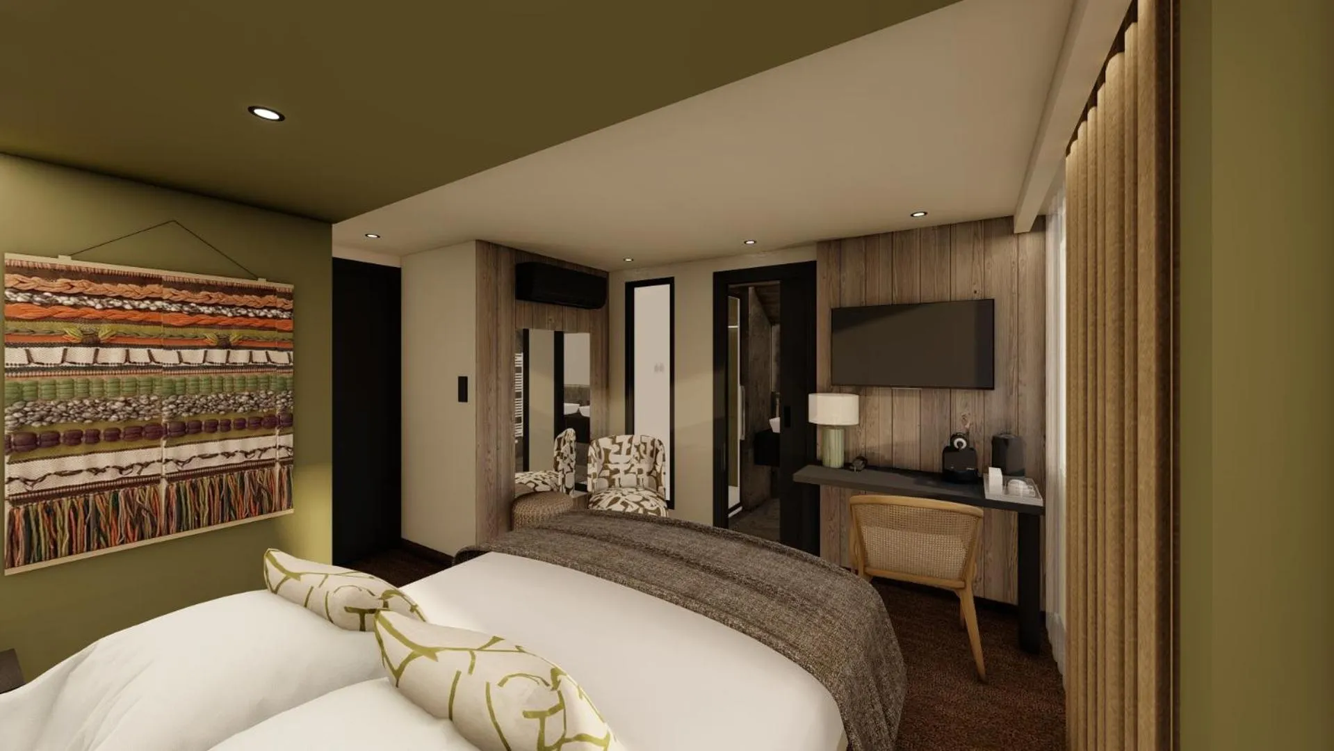 Bed in Hôtel - Restaurant Le Couchetat