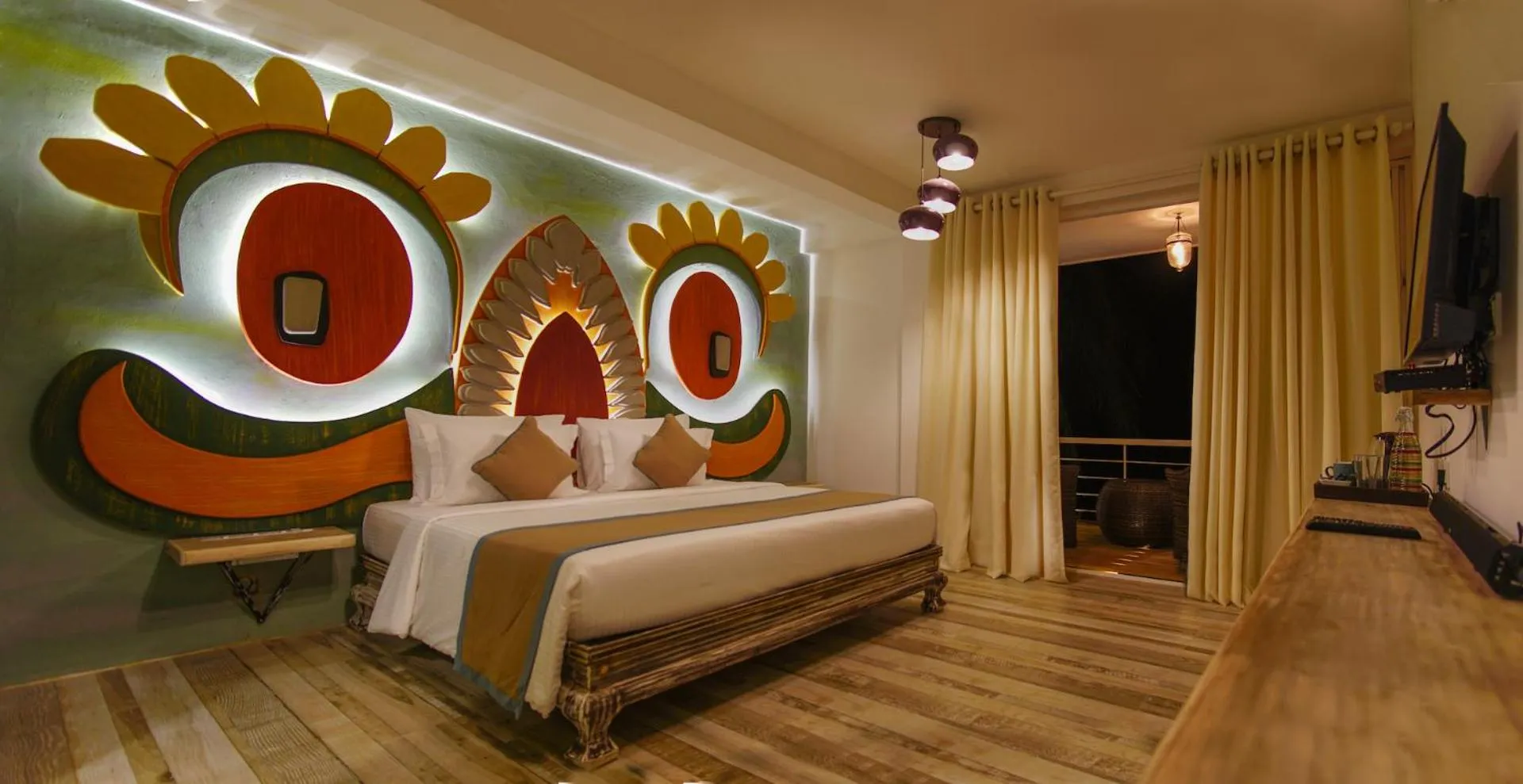 Bedroom, Bed in 18 Faces with free drop off to Galle Fort by TukTuk