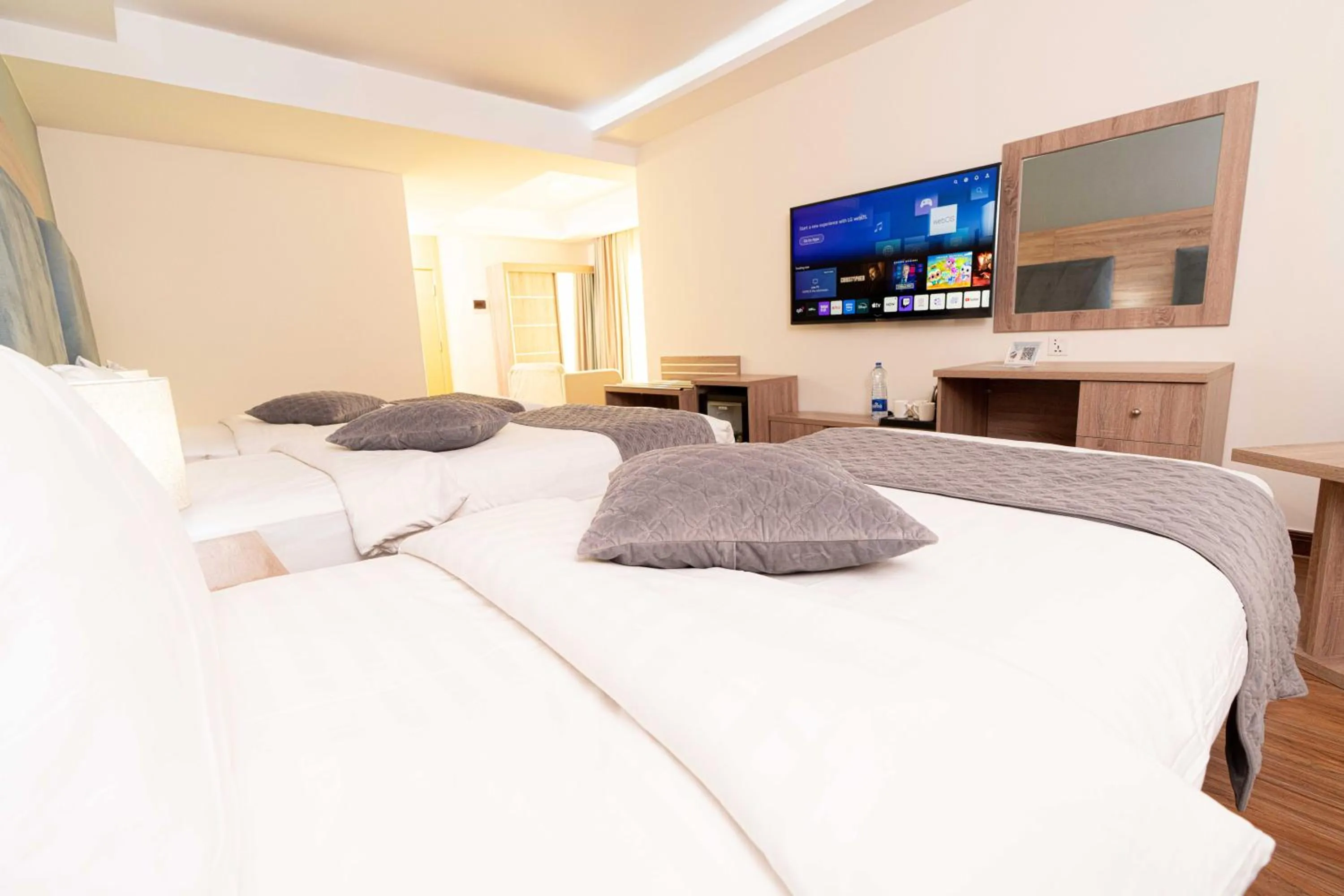 Bed in Petra Moon Hotel