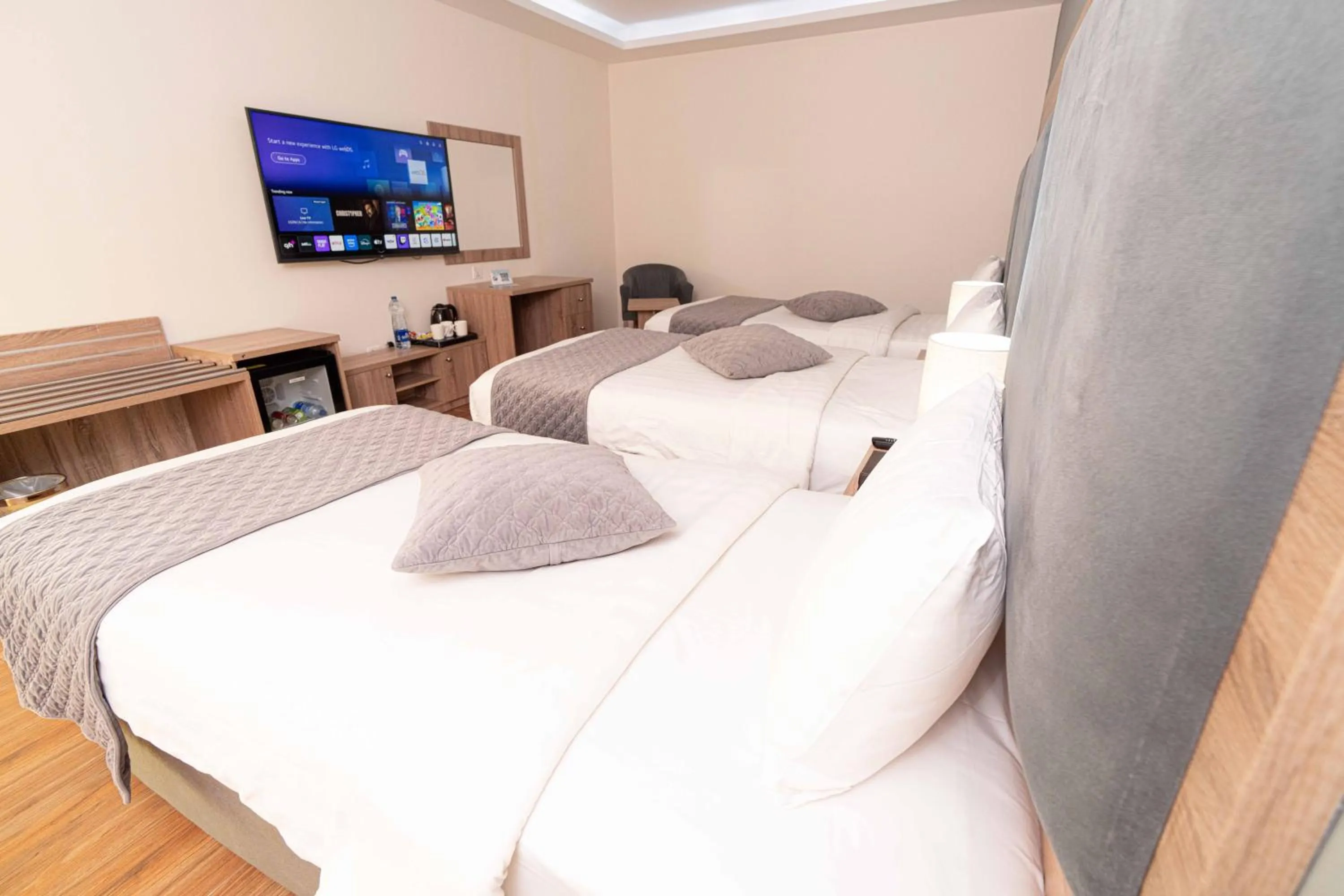 Bed in Petra Moon Hotel