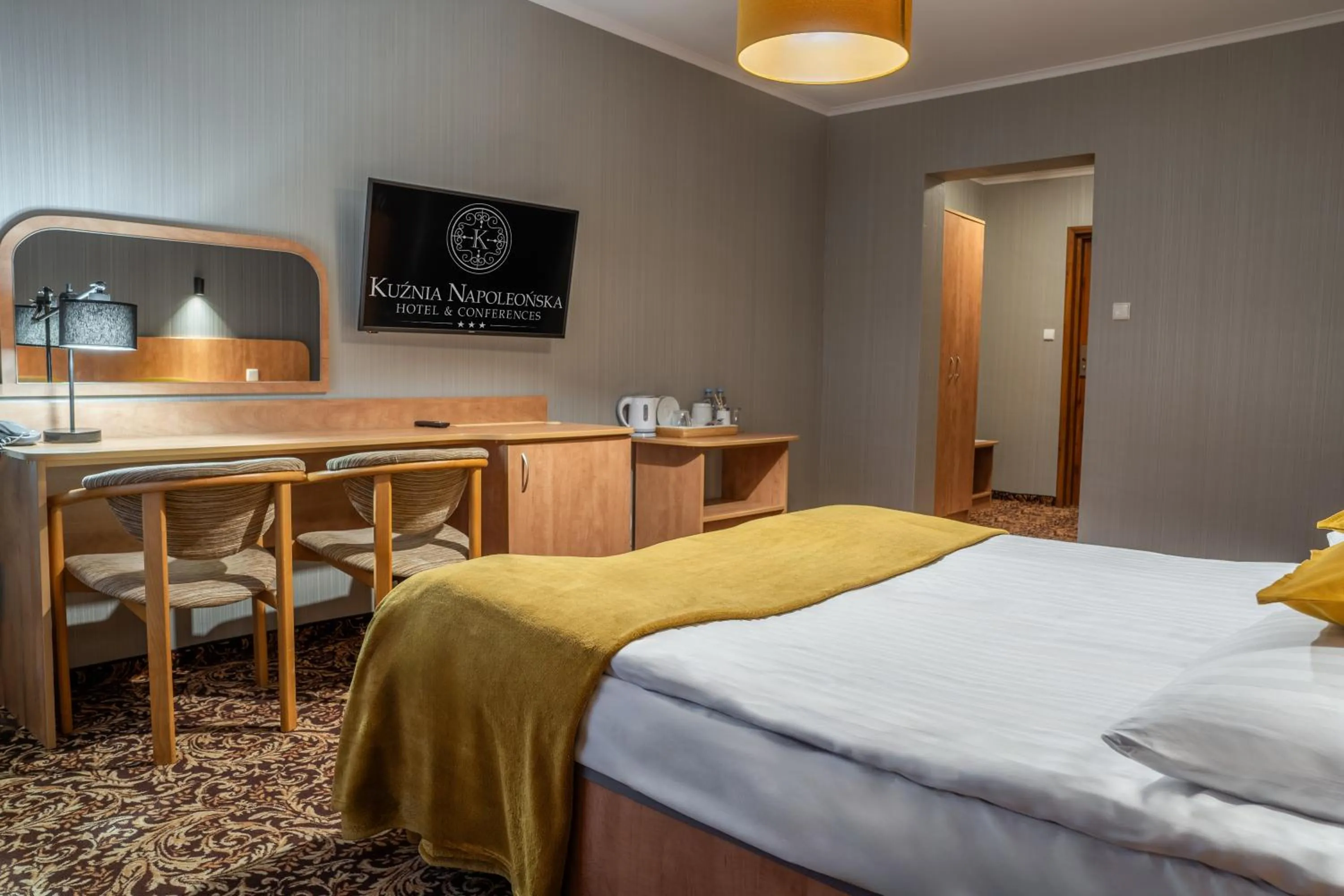 Bed in Hotel Kuźnia Napoleońska