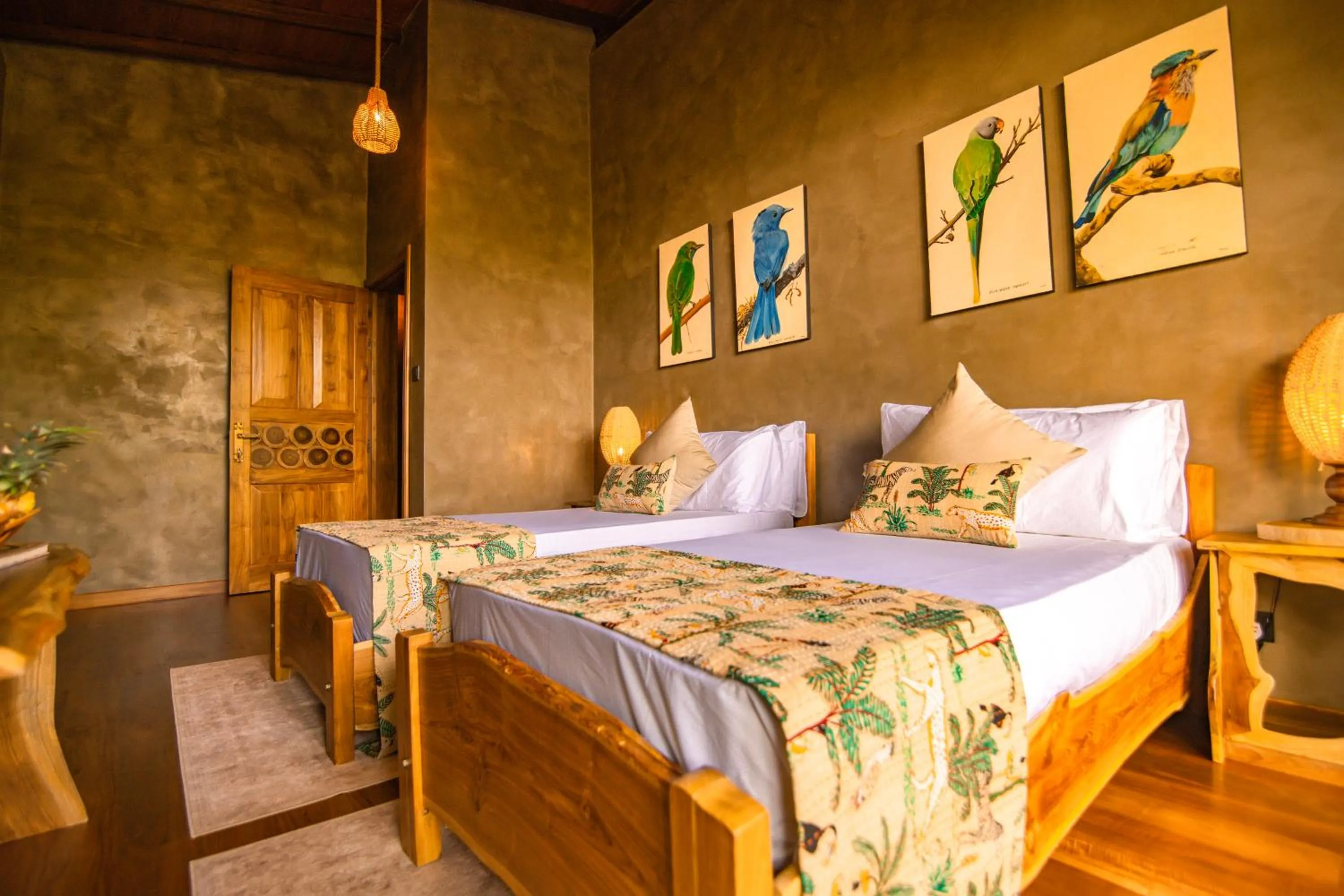 Bed in Flameback Eco Lodge