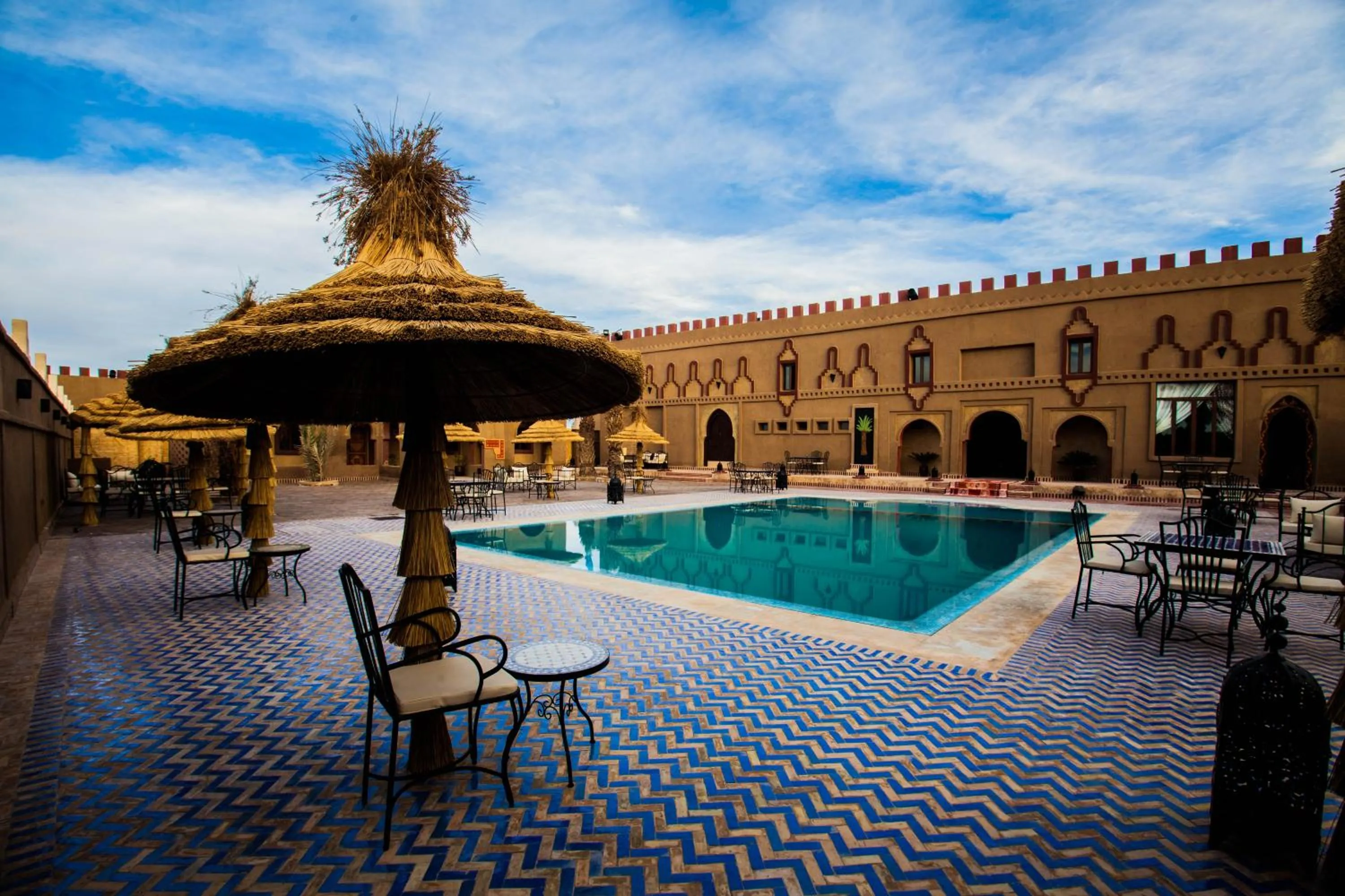 Patio in Kasbah Hotel Ziz Palace Rissani