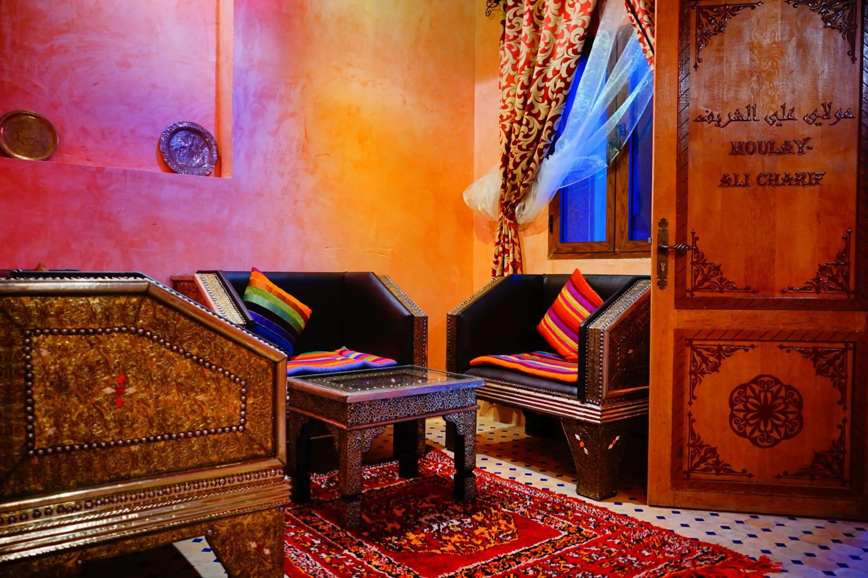 Seating area in Kasbah Hotel Ziz Palace Rissani