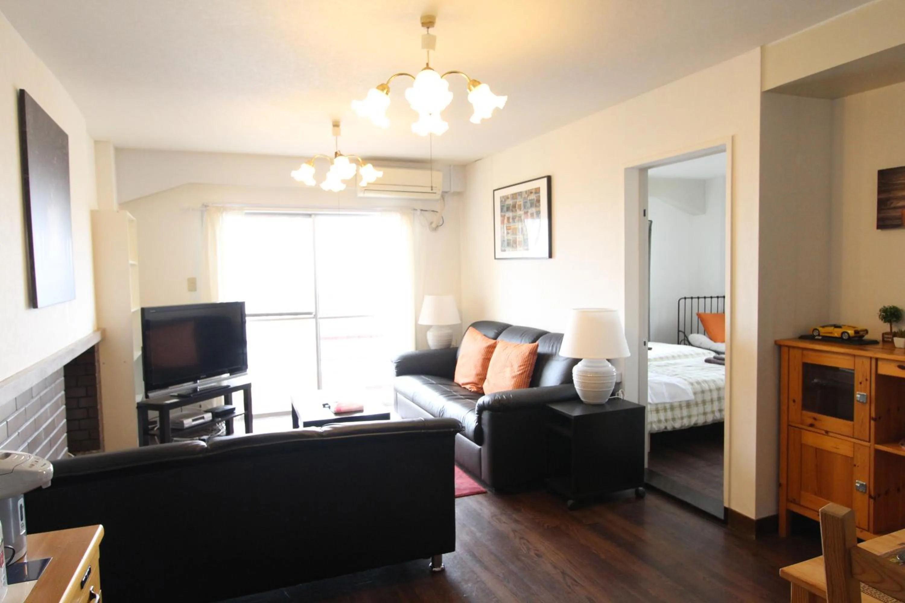 Living room, Bed in Sea View Court Kobe