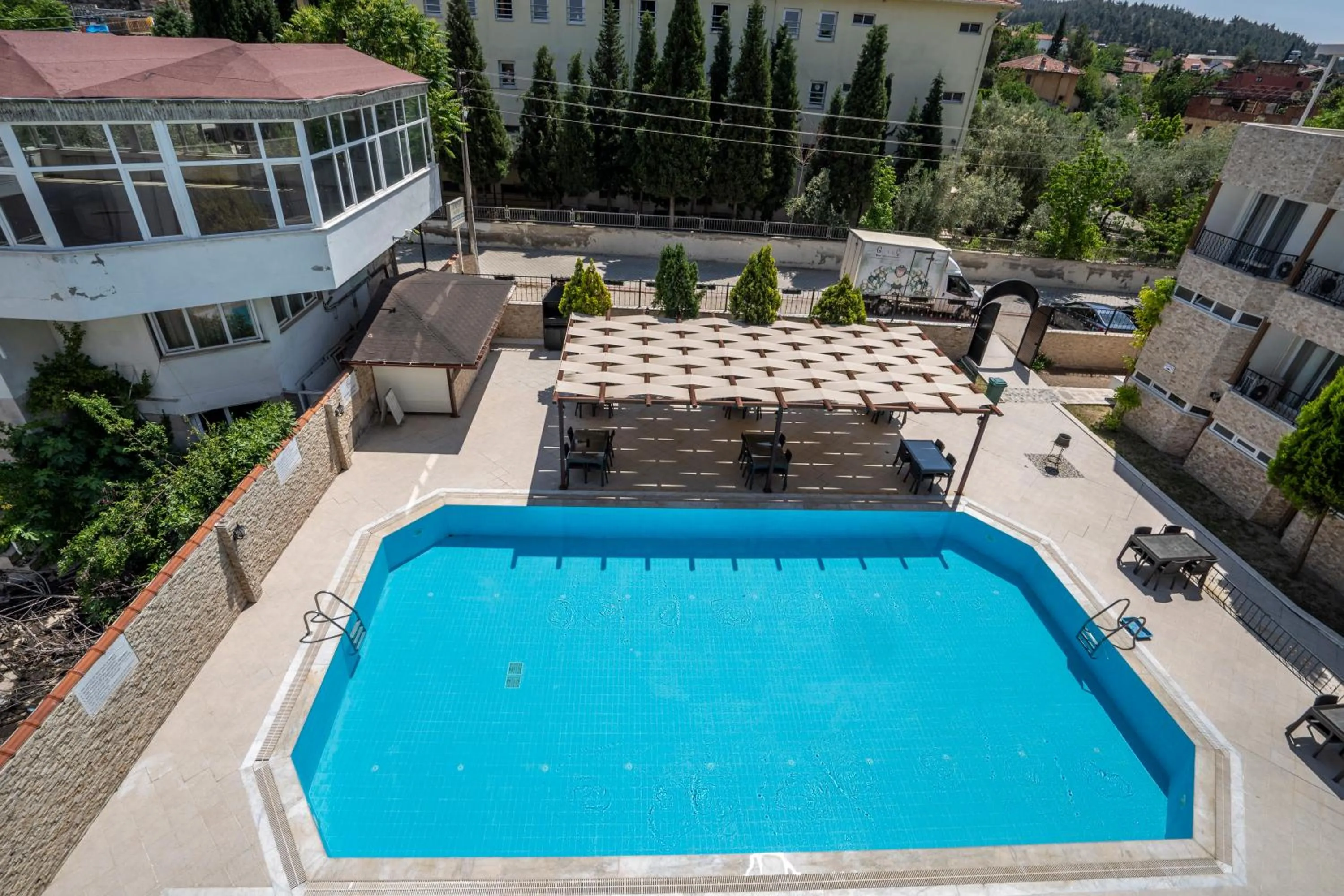 Pool view in Ayapam Hotel