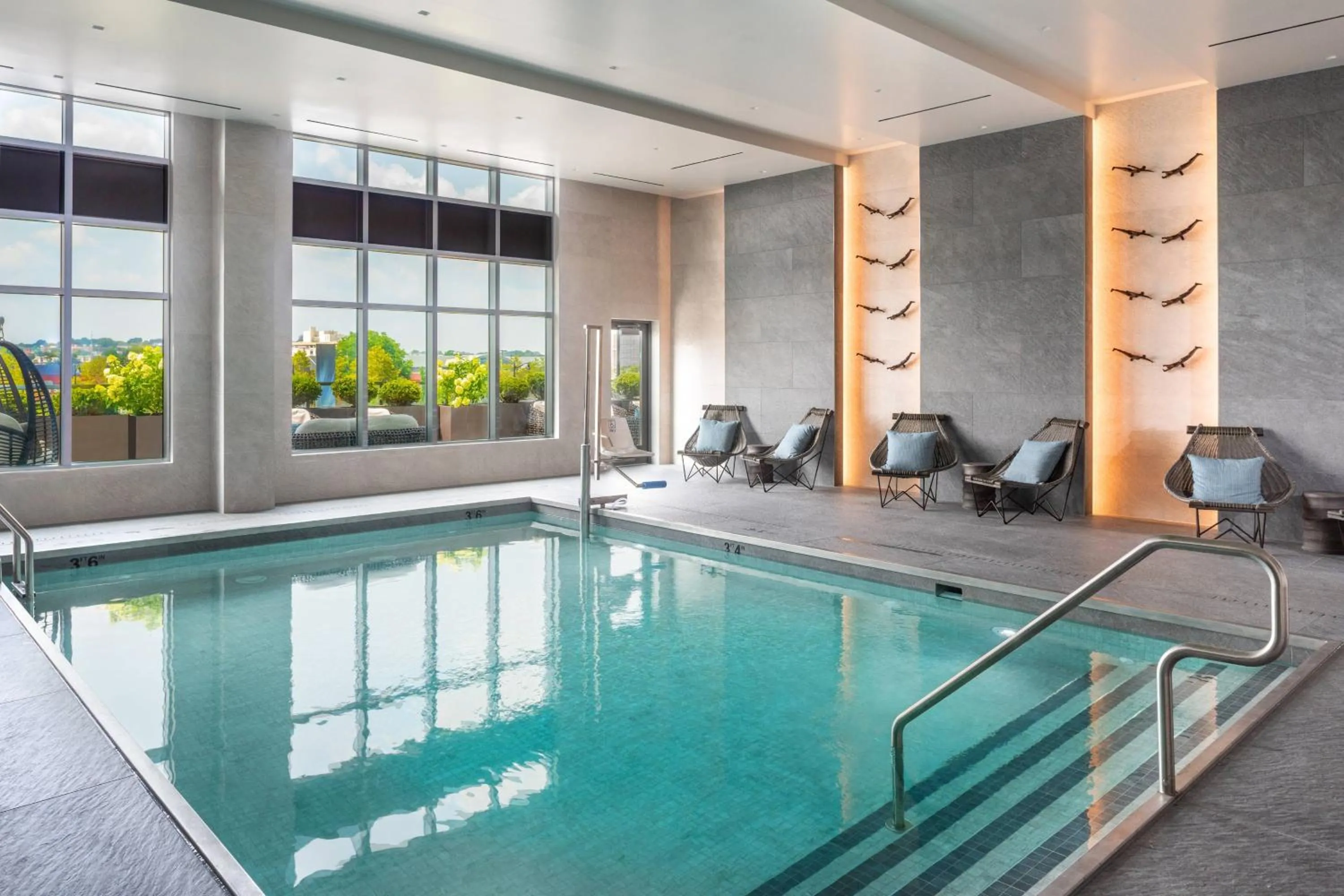 Swimming pool in The Row Hotel at Assembly Row, Autograph Collection