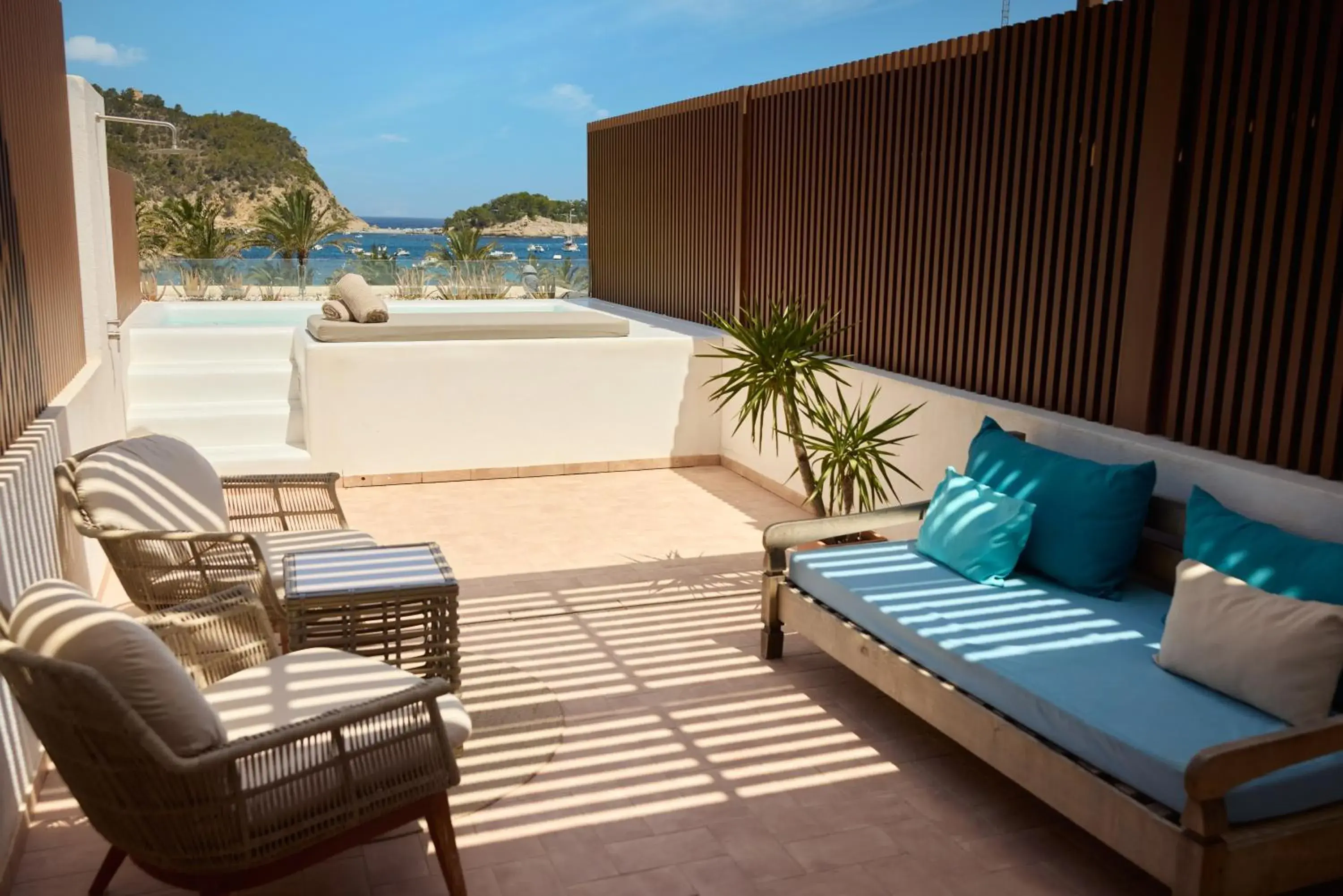 The Club Junior King Suite with Sea View in The Club Cala San Miguel Hotel Ibiza, Curio Collection by Hilton, Adults only The Club Junior King Suite with Sea View in The Club Cala San Miguel Hotel Ibiza, Curio Collection by Hilton, Adults only