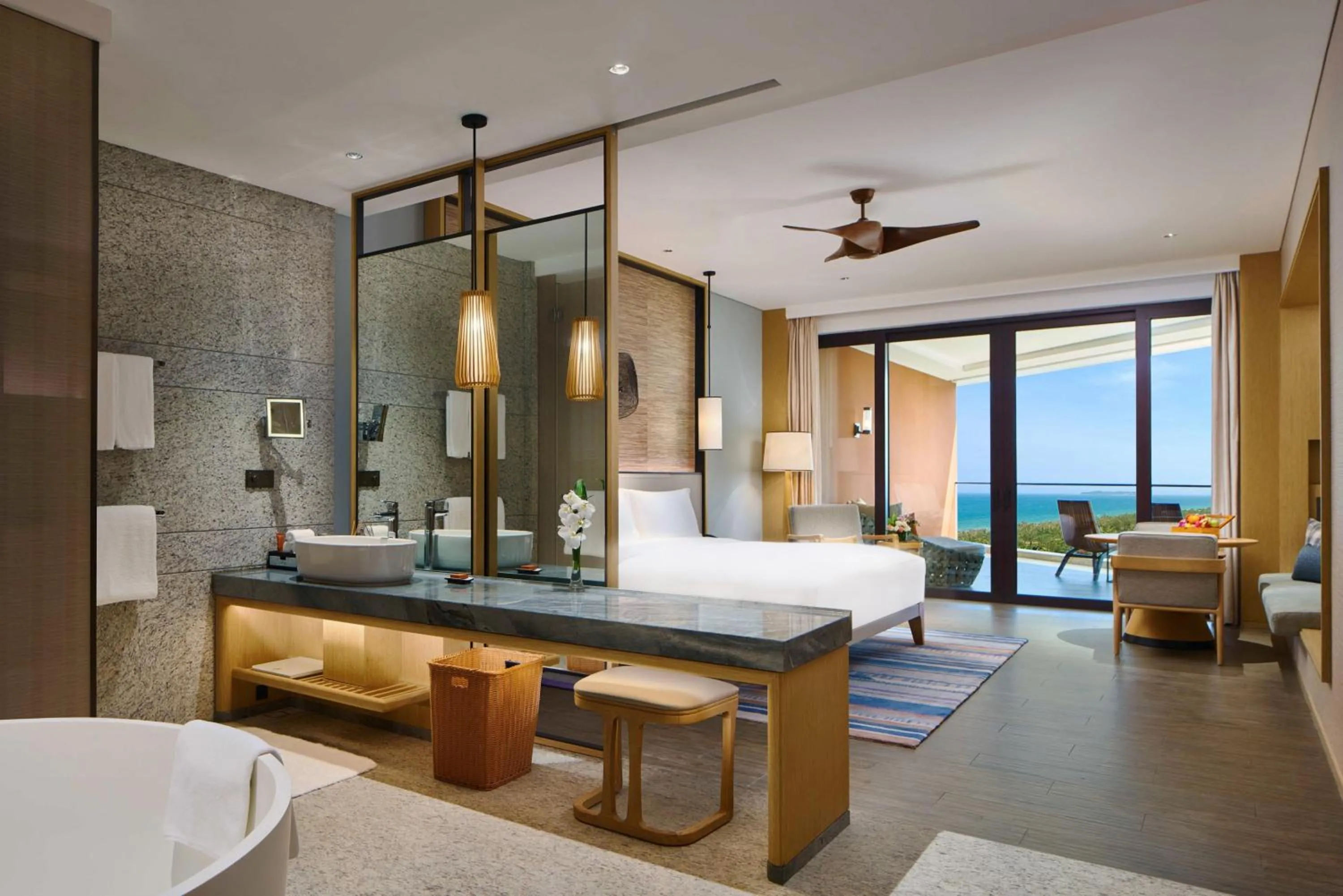 Photo of the whole room, Bed in Crowne Plaza Sanya Haitang Bay Resort by IHG