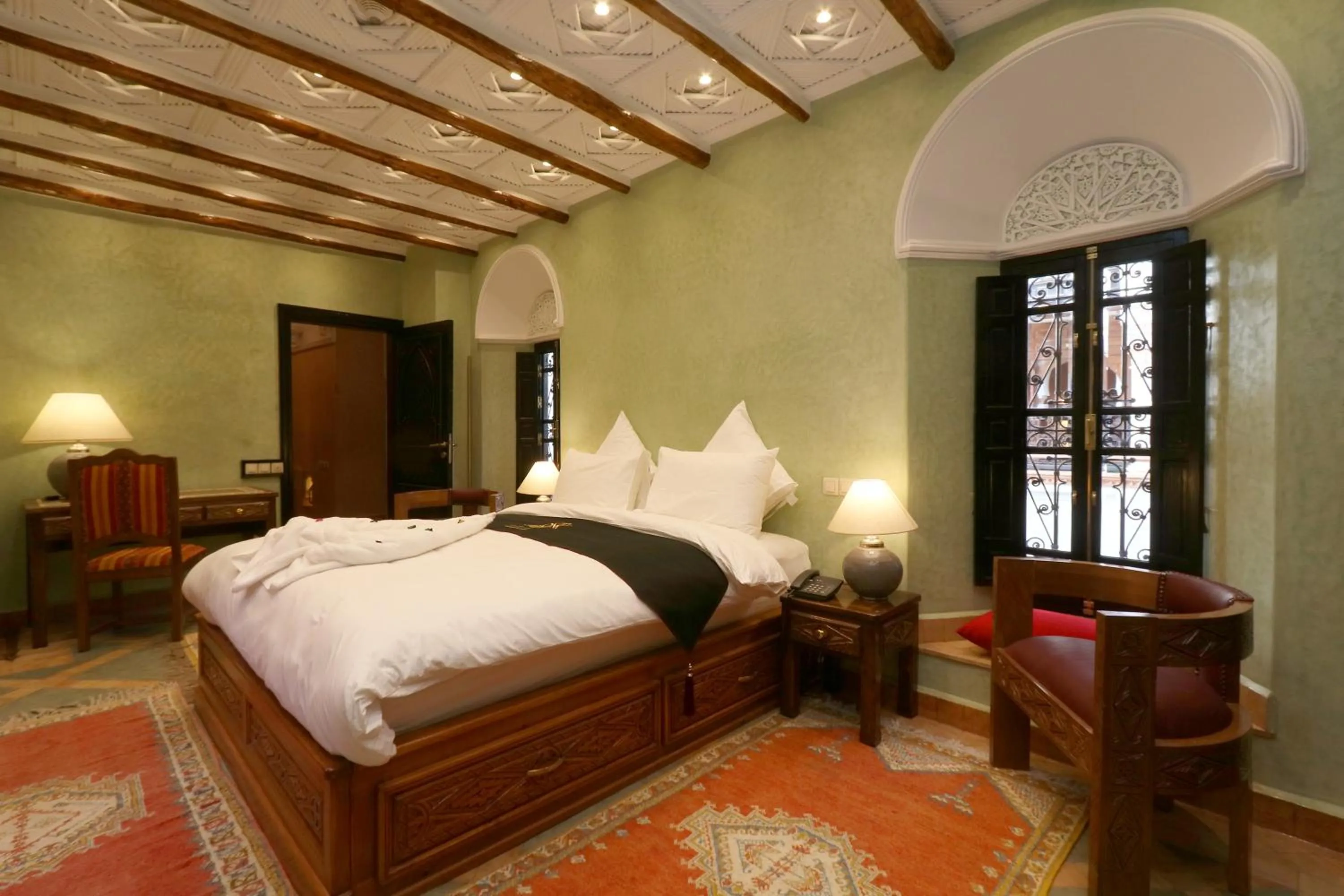 Bed in Riad Omara al Kasbah