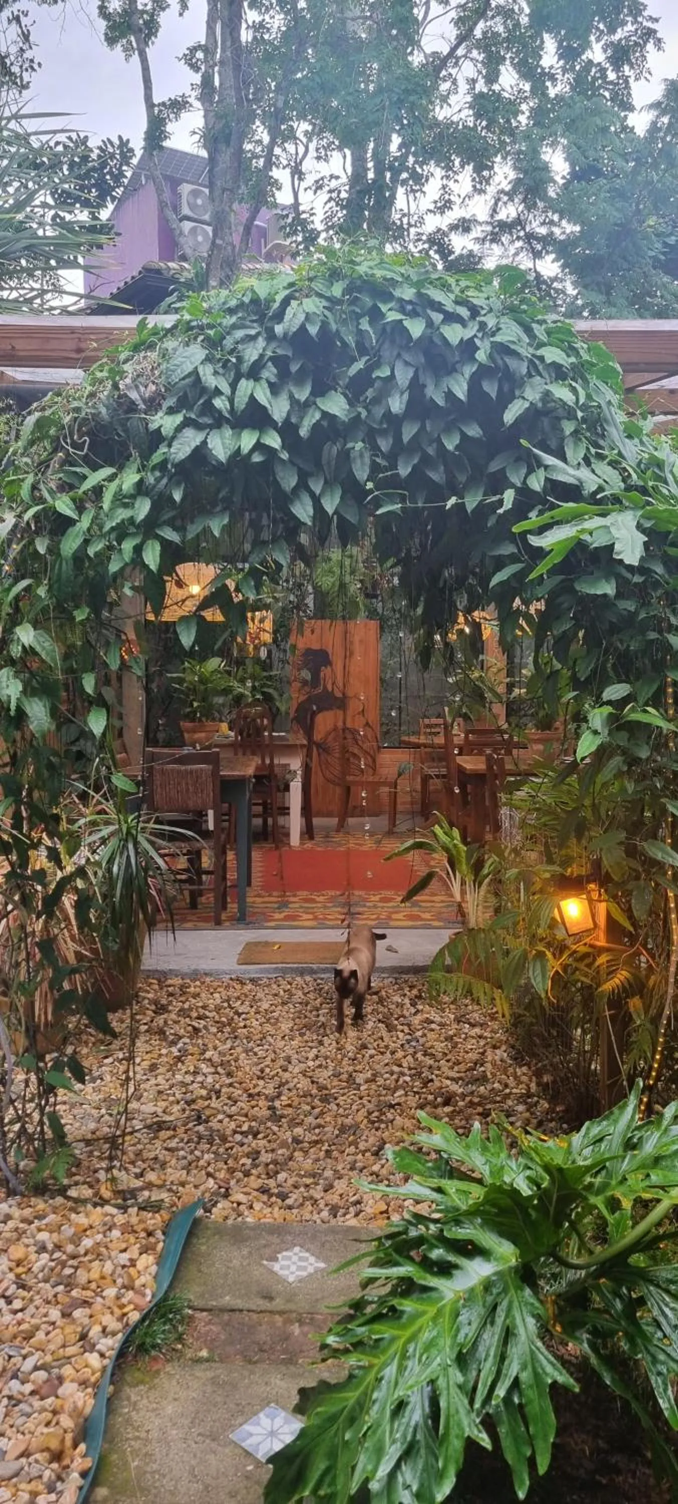 Garden view in Pousada Santarina